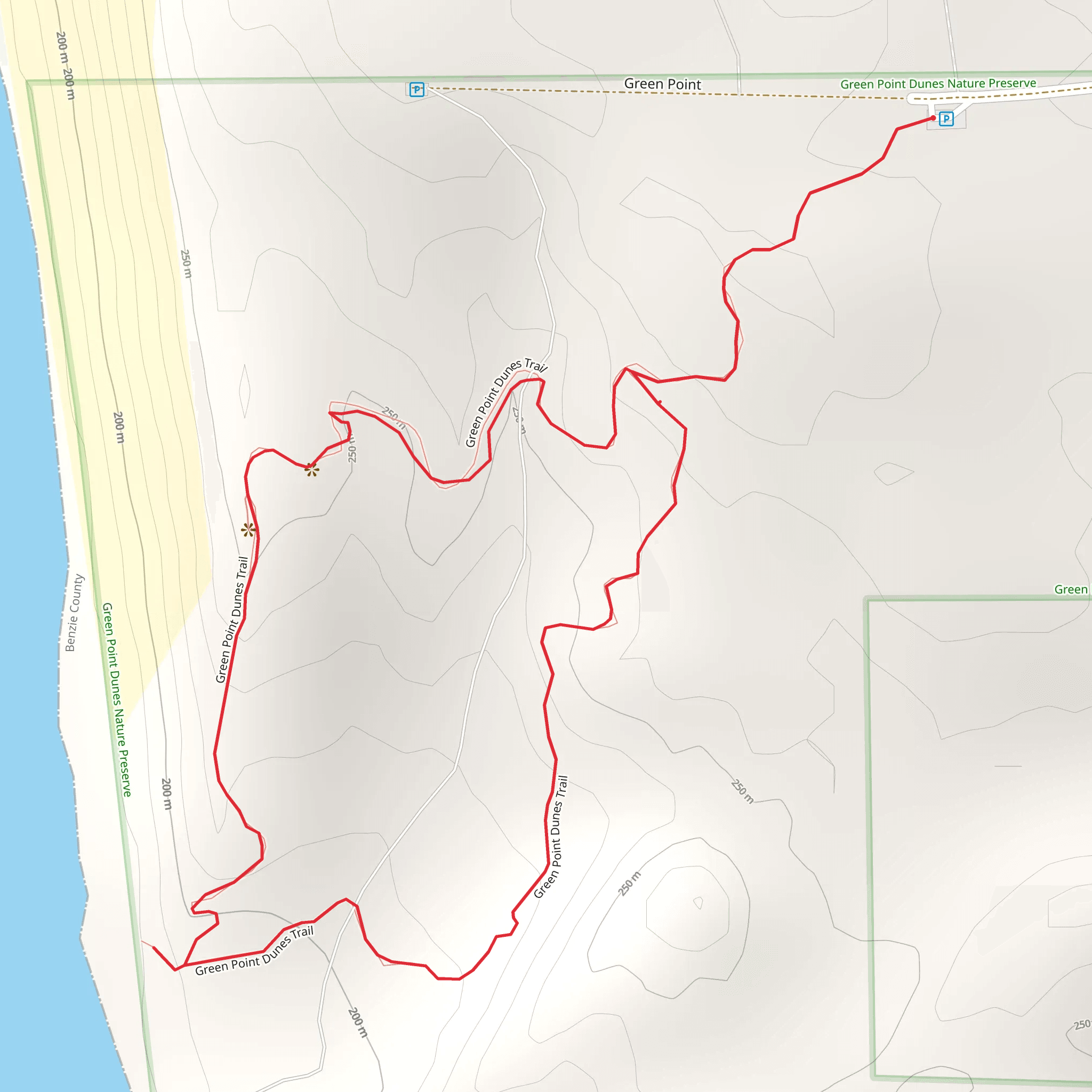 Green Point Dunes Loop Trail mobile static map