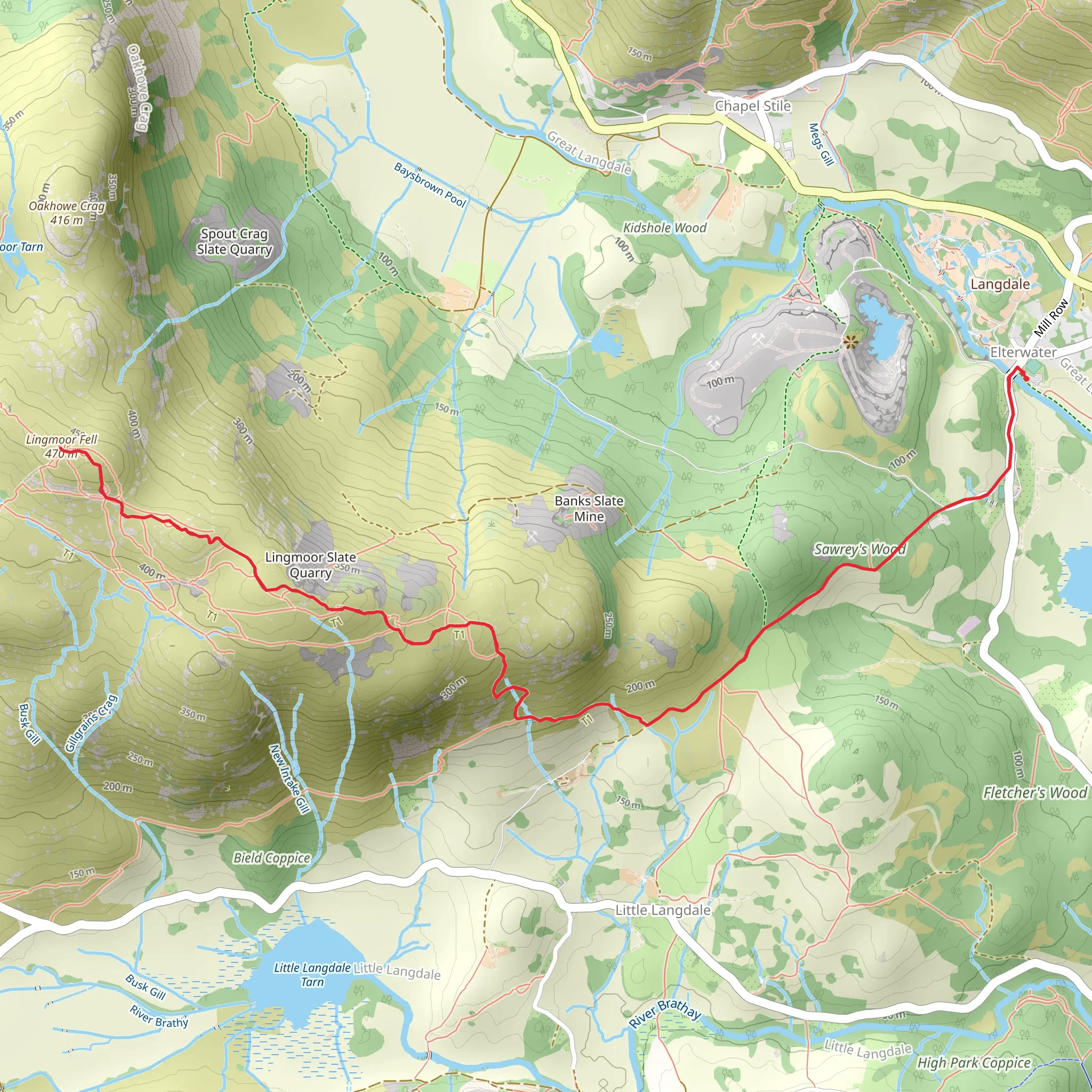 Lingmoor Fell mobile static map