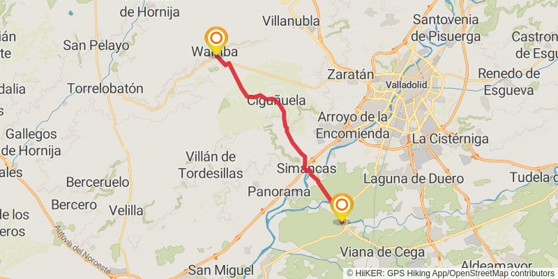 Ruta Jacobea Madrilena stage 10 Map