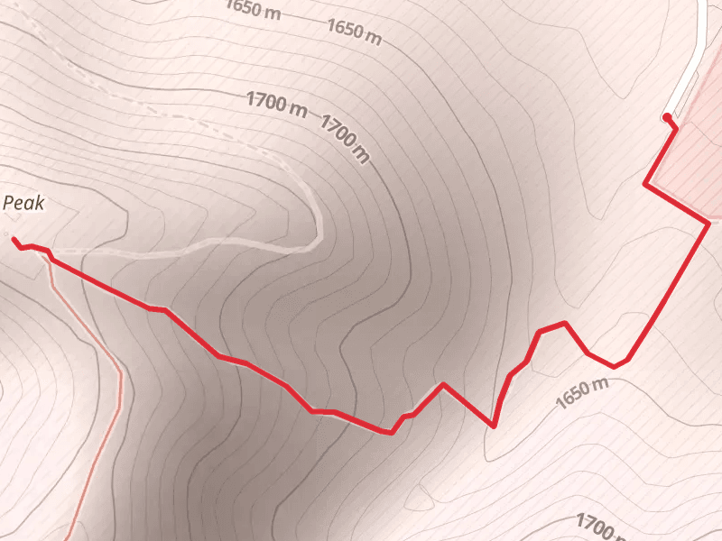 Scott's Peak Out and Back mobile static map
