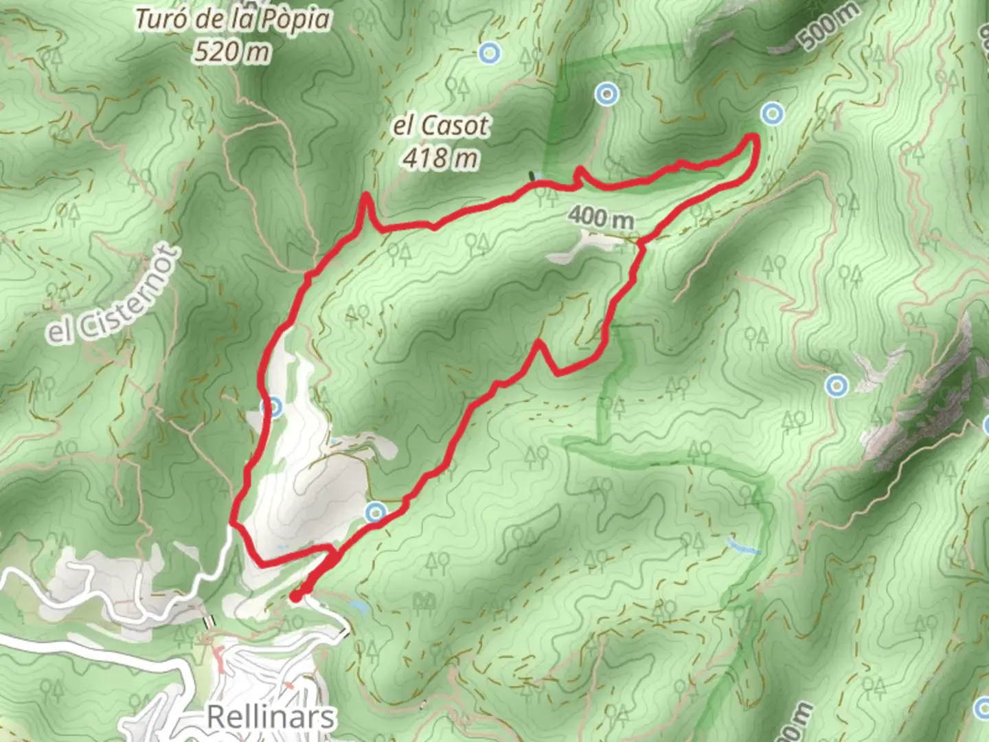 An image depicting the trail The Dry Stone SL C 57 and its surrounding area.