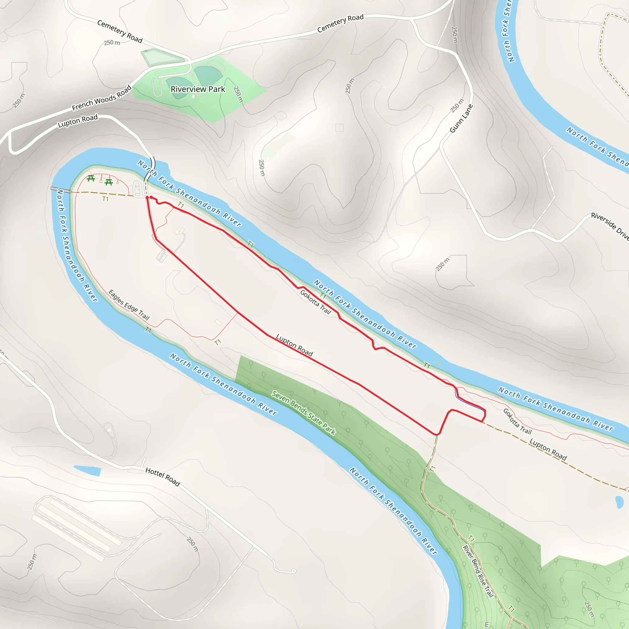 Gokatta Trail and Lupton Road Loop mobile static map