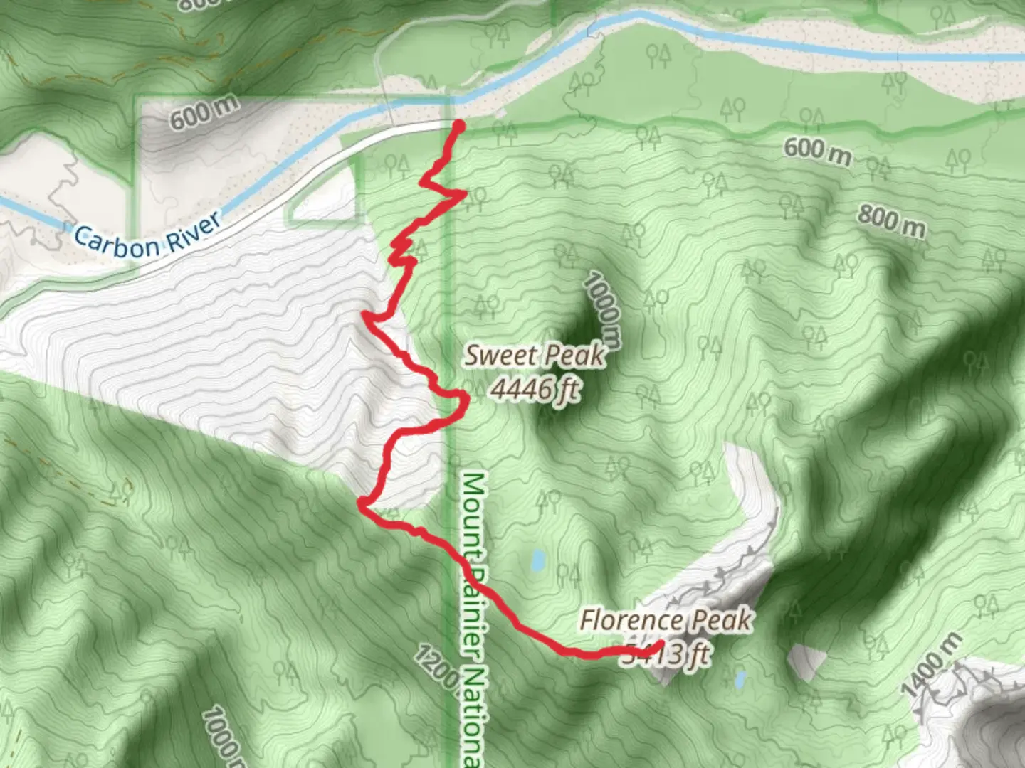 An image depicting the trail Florence Peak via Boundary Trail and its surrounding area.