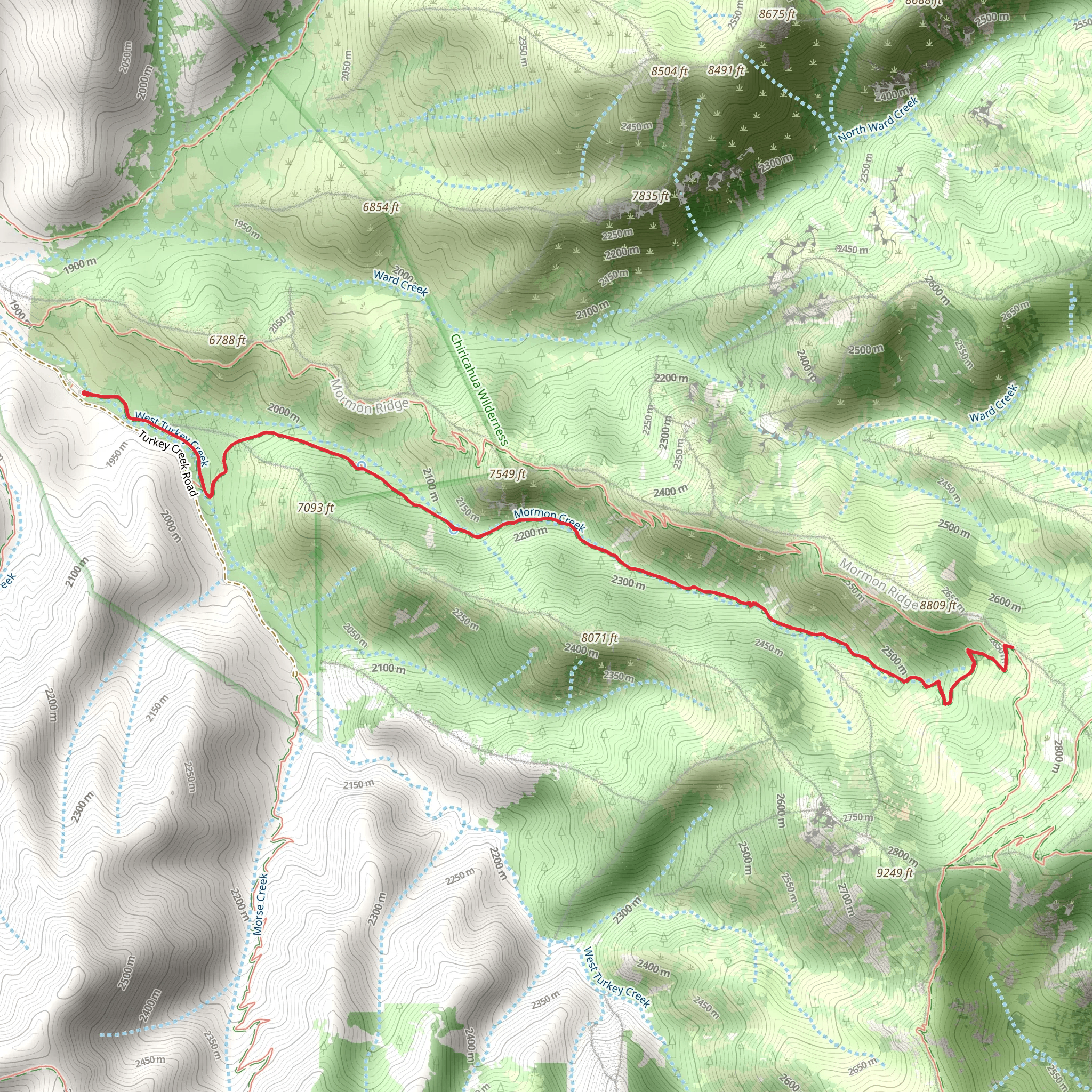 Mormon Canyon Trail mobile static map