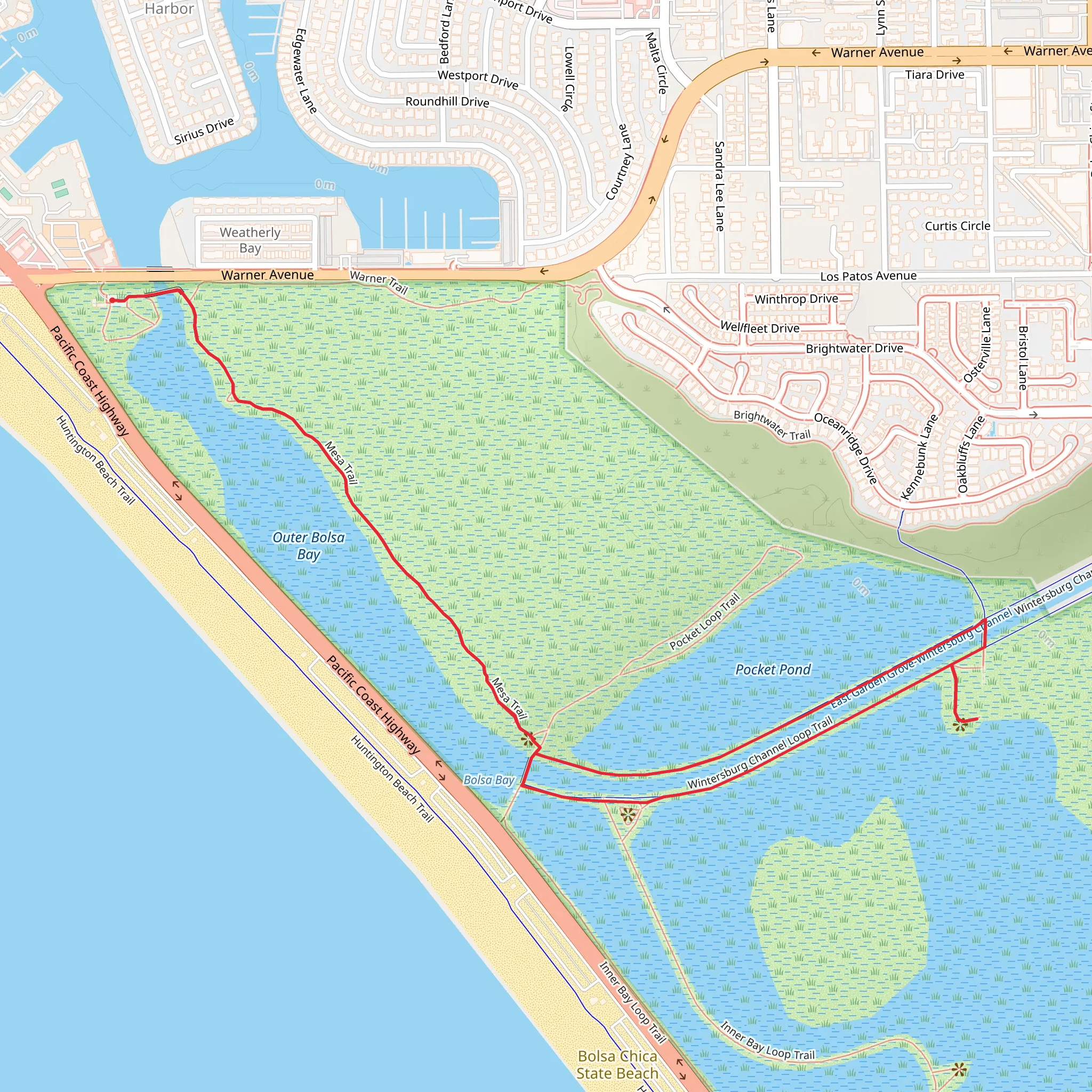 Mesa Trail and Inner Bay Loop mobile static map