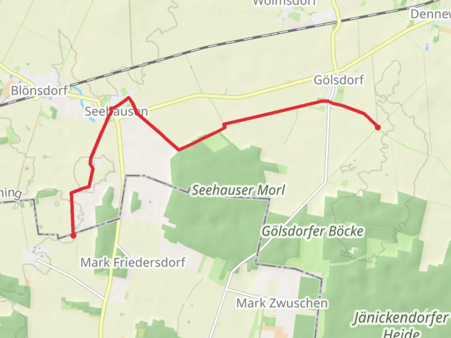 An image depicting the trail Skaterstrecke and its surrounding area.