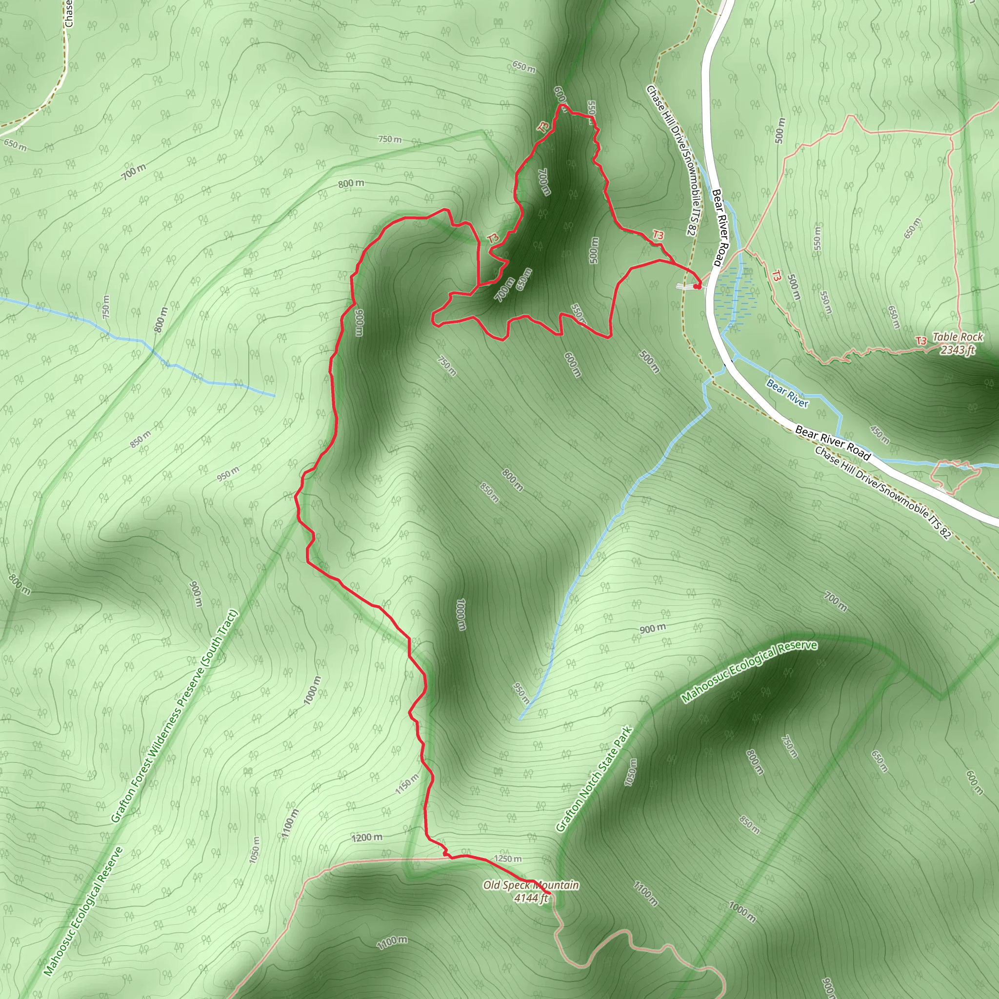 Old Spec Mountain via Appalachian Trail mobile static map