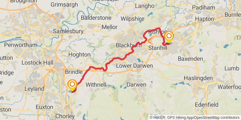 Leeds and Liverpool Canal Walk stage 6 Map