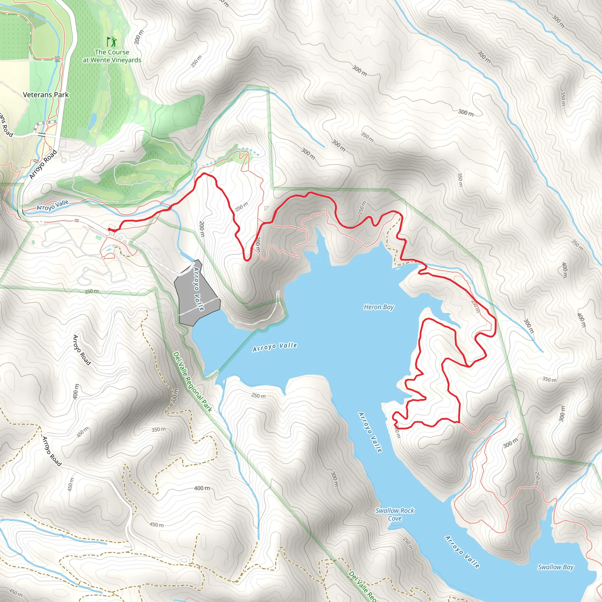 East Shore Loop Trail - Lake Del Valle mobile static map