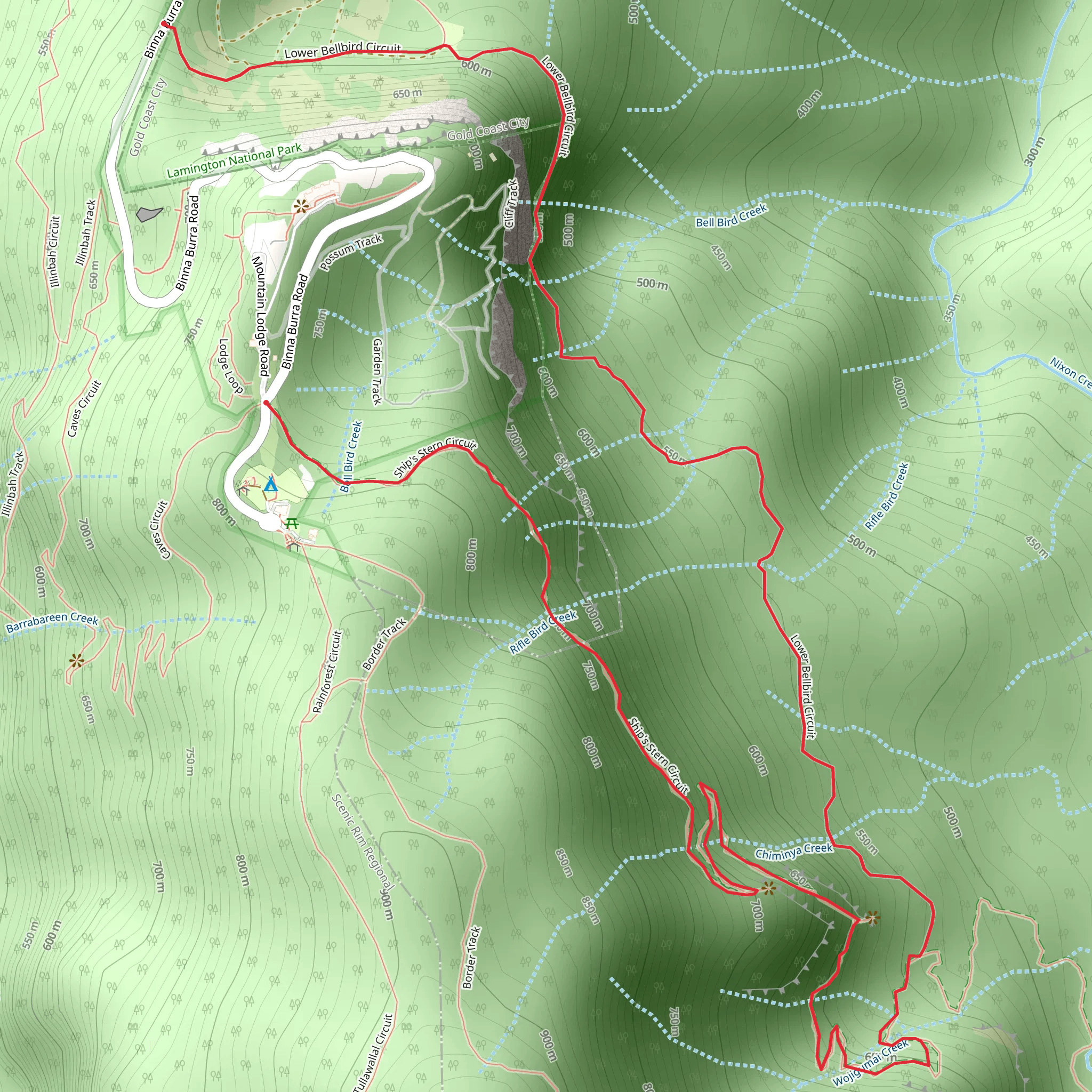 Lower Bellbird Track mobile static map