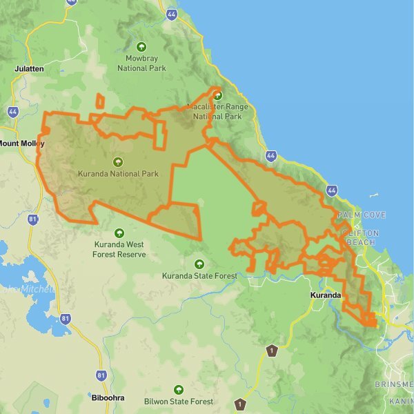 Kuranda National Park mobile static map