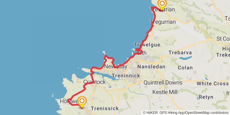 Cornish Celtic Way stage 7 Map