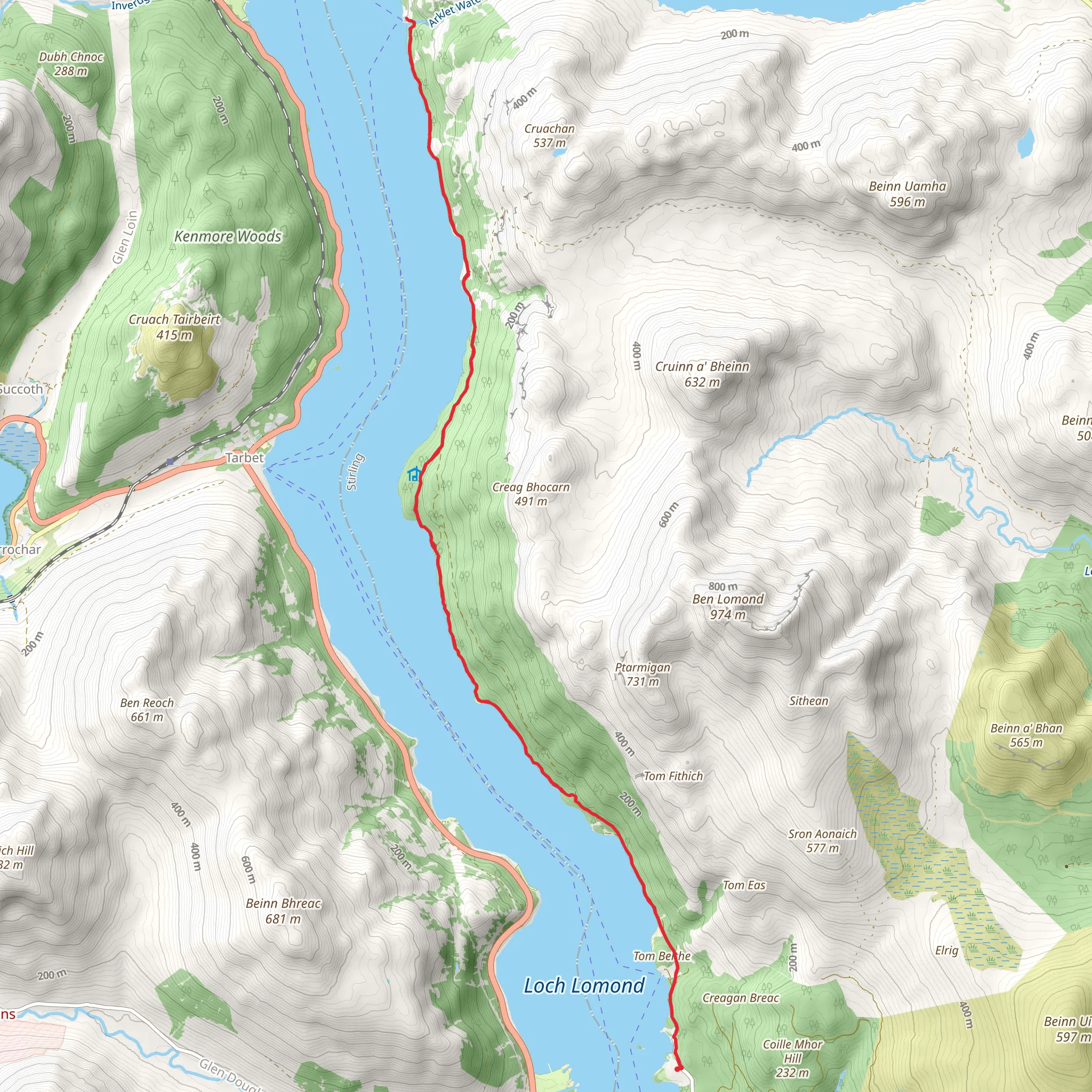 Bonnie Banks from Rowardennan mobile static map