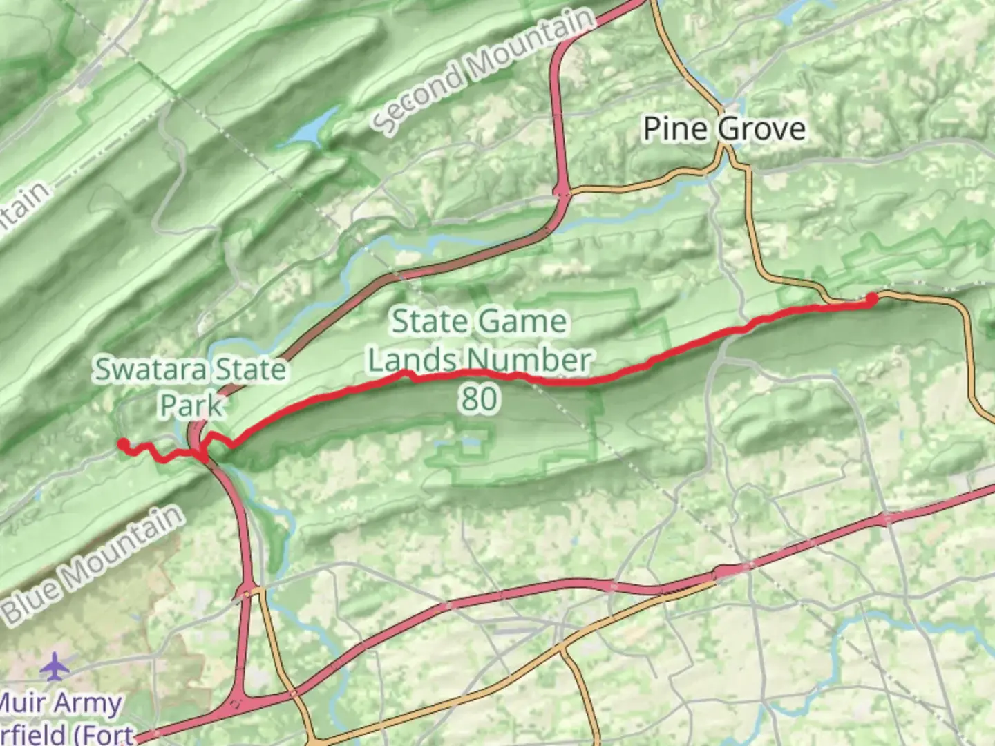 An image depicting the trail Green Point to Applebee Shelter Trail via Appalachian Trail and its surrounding area.