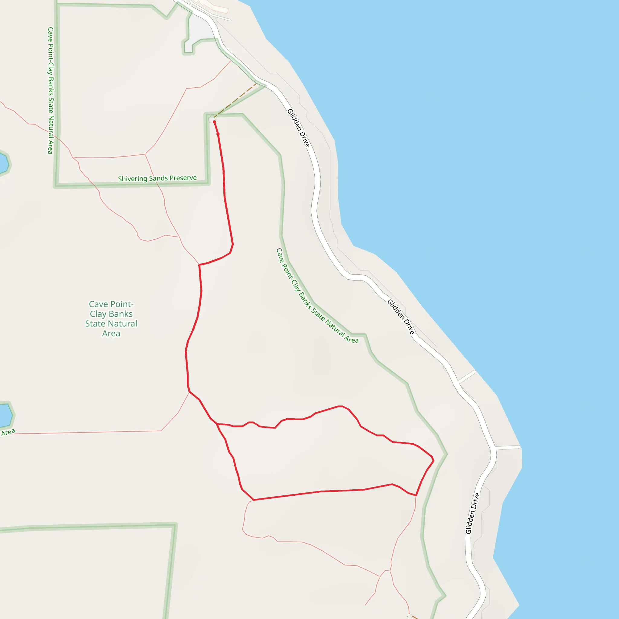 Loop beside SHivering Sands Preserve mobile static map