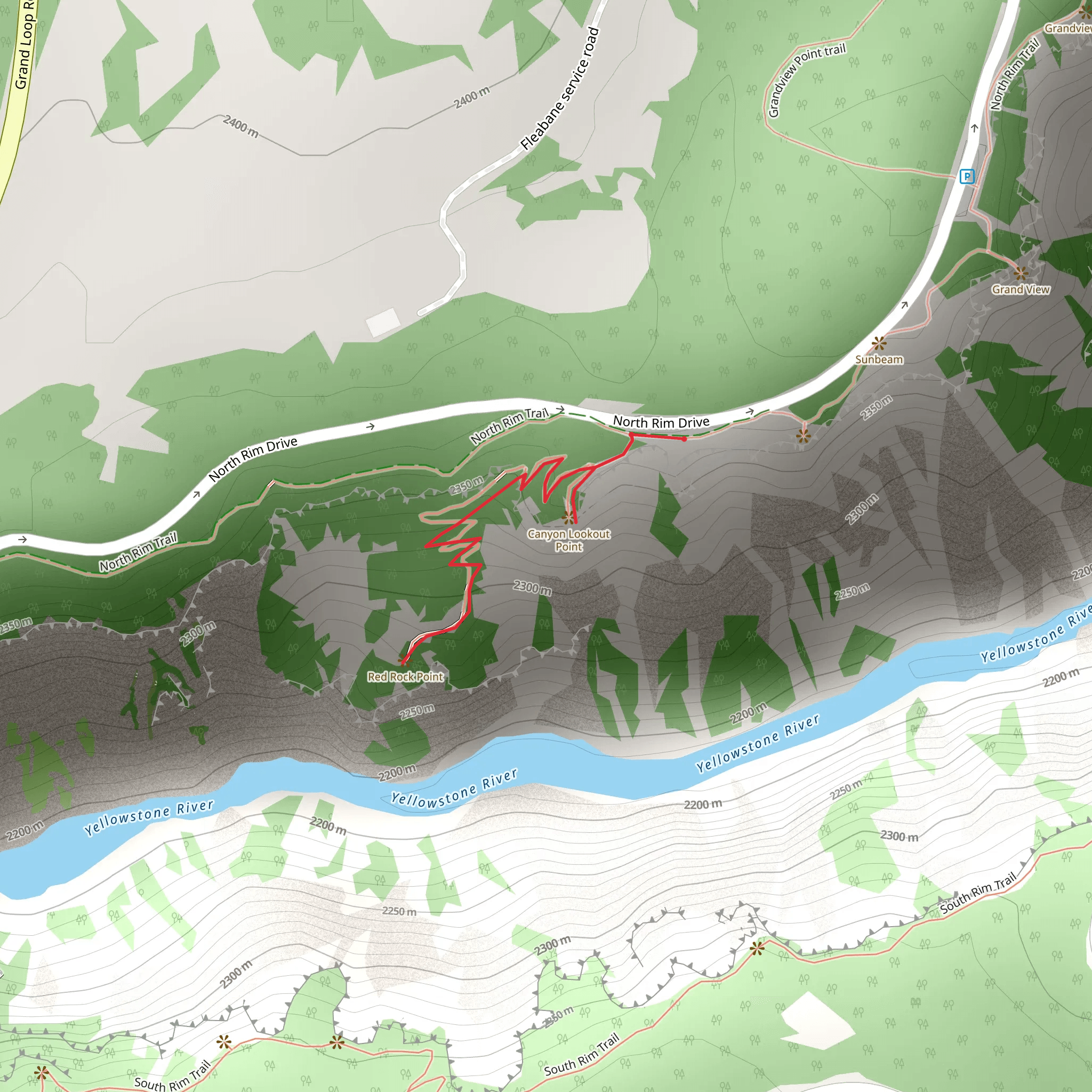 Red Rock Point Trail mobile static map