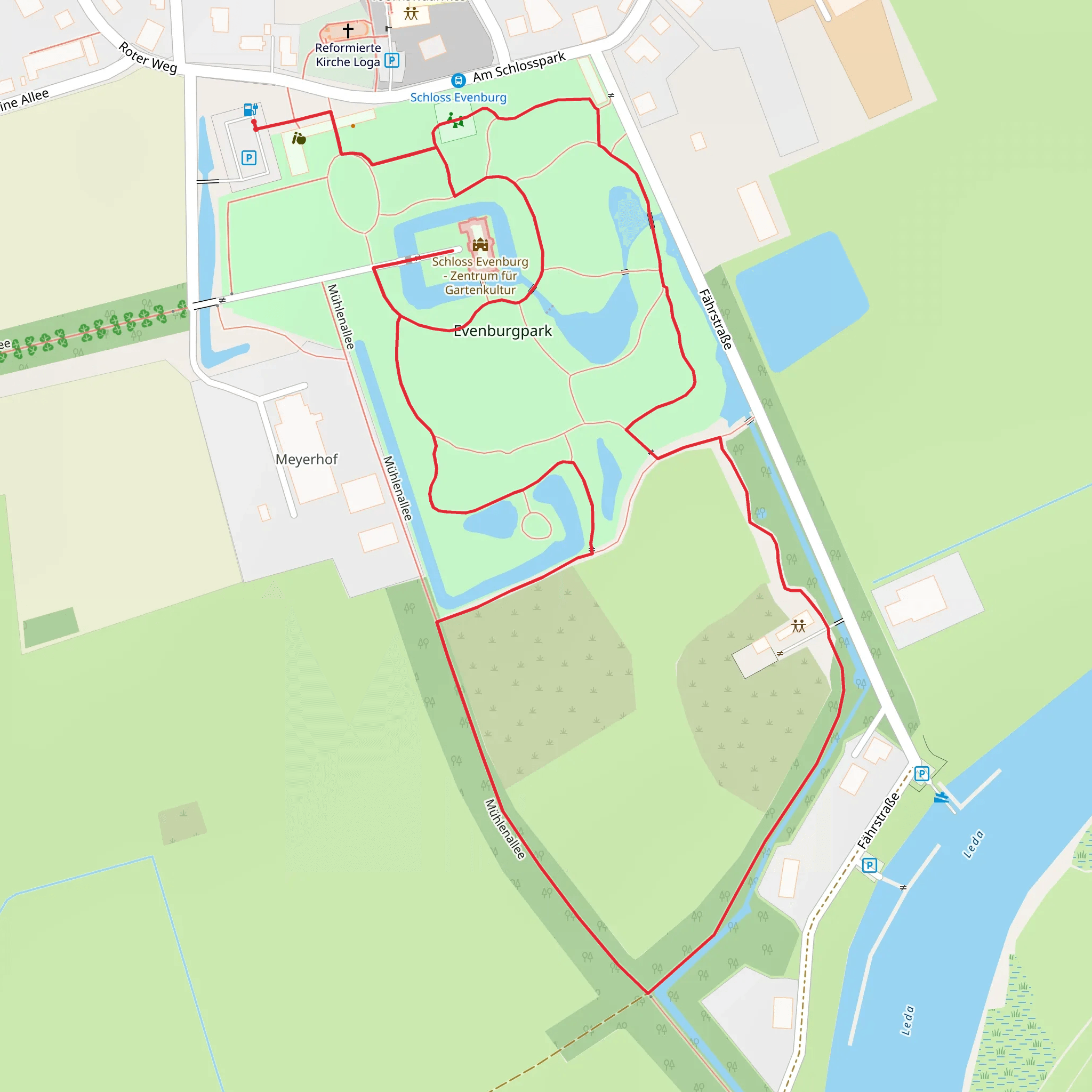Evenburgpark Loop mobile static map