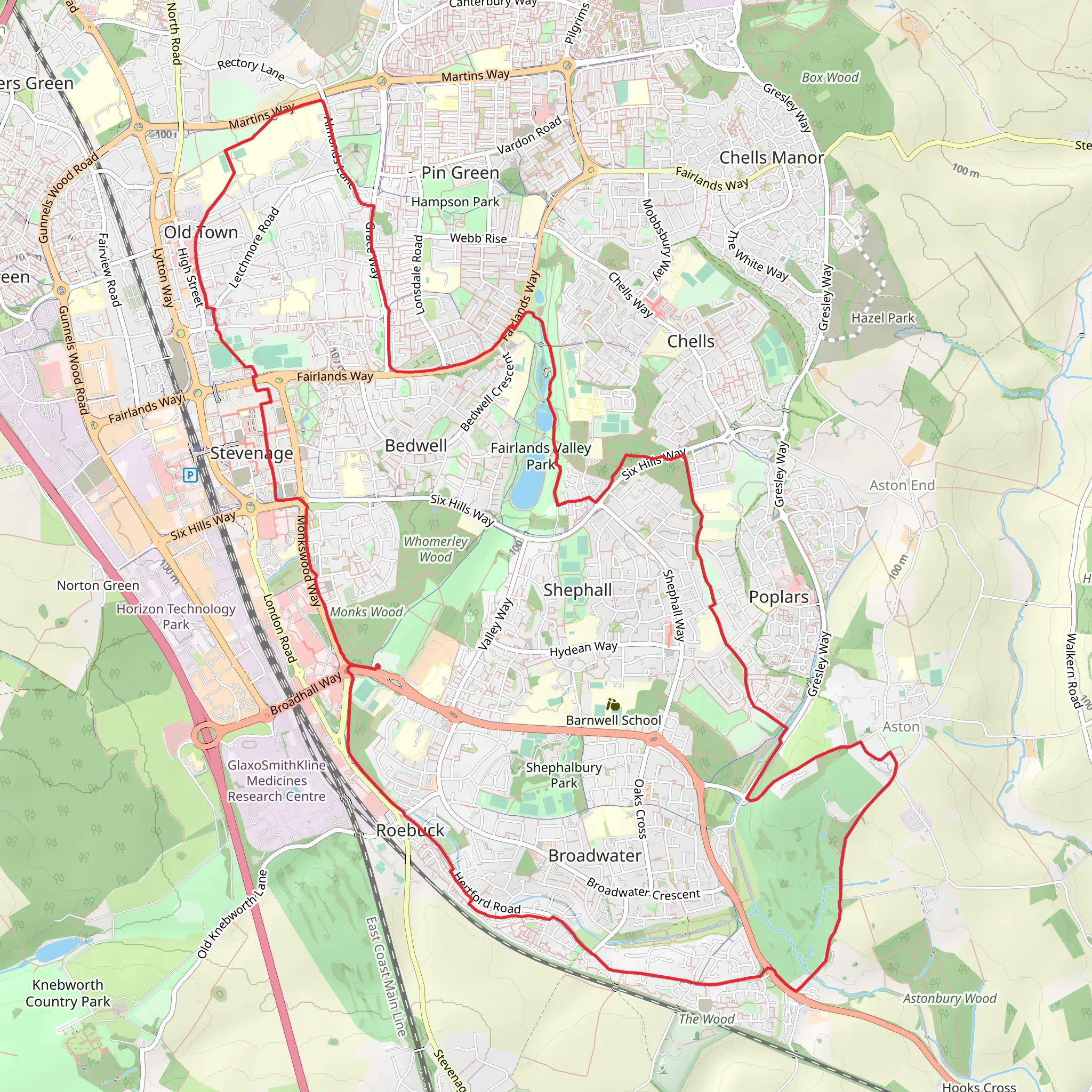 Firlands Park, Lake and Donkey Park Loop mobile static map
