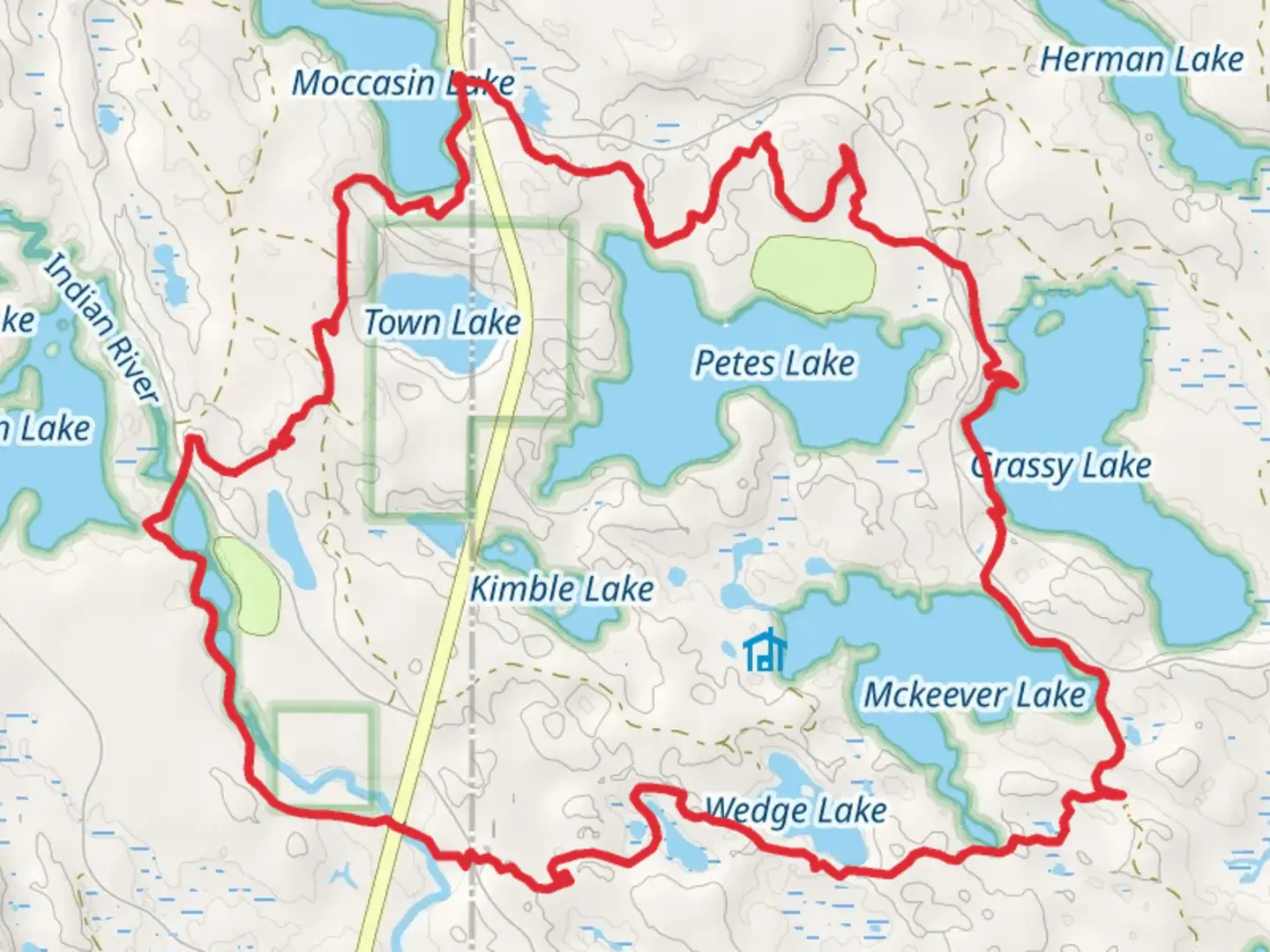 An image depicting the trail Bruno's Run Loop and its surrounding area.