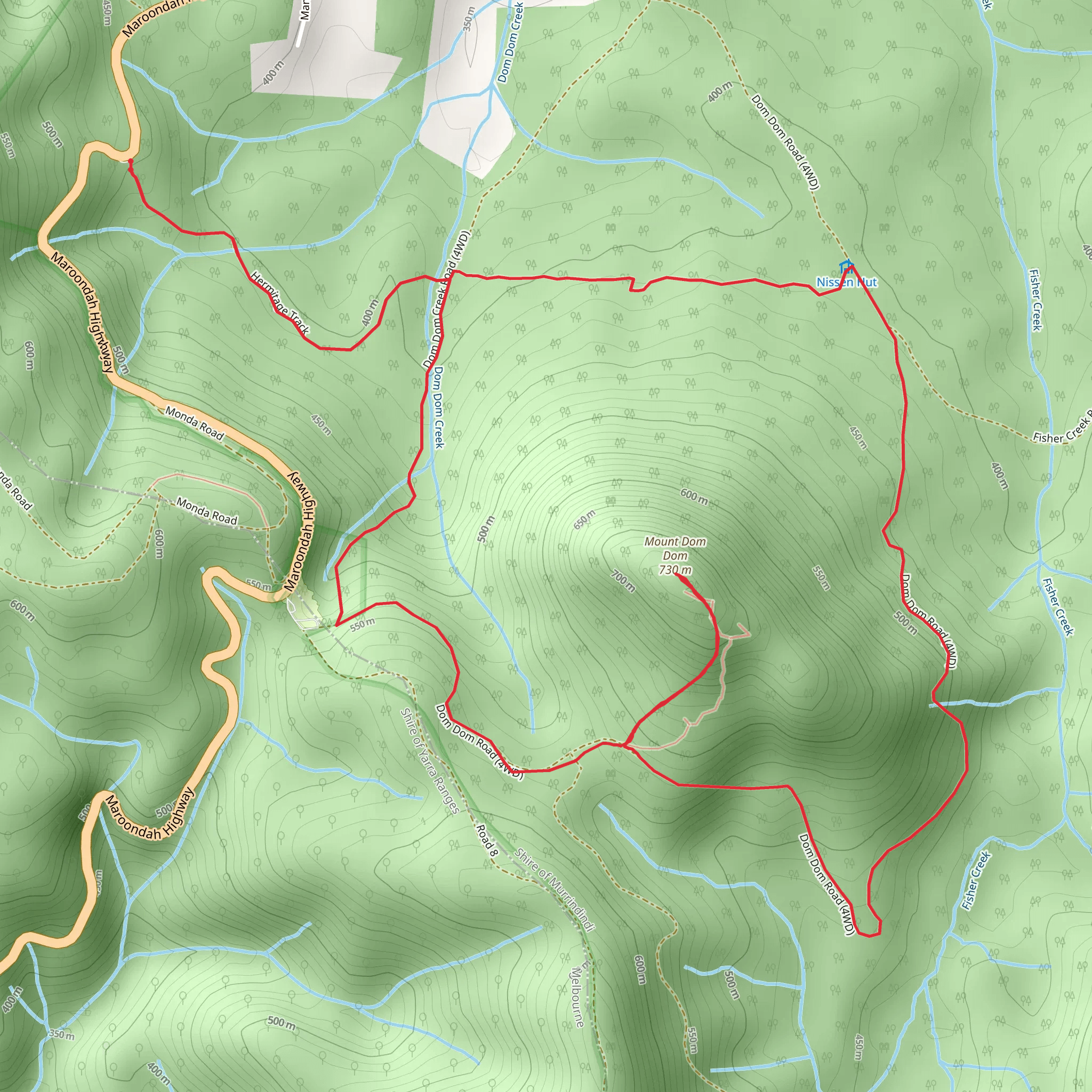 Mount Dom Dom Hermitage Track mobile static map