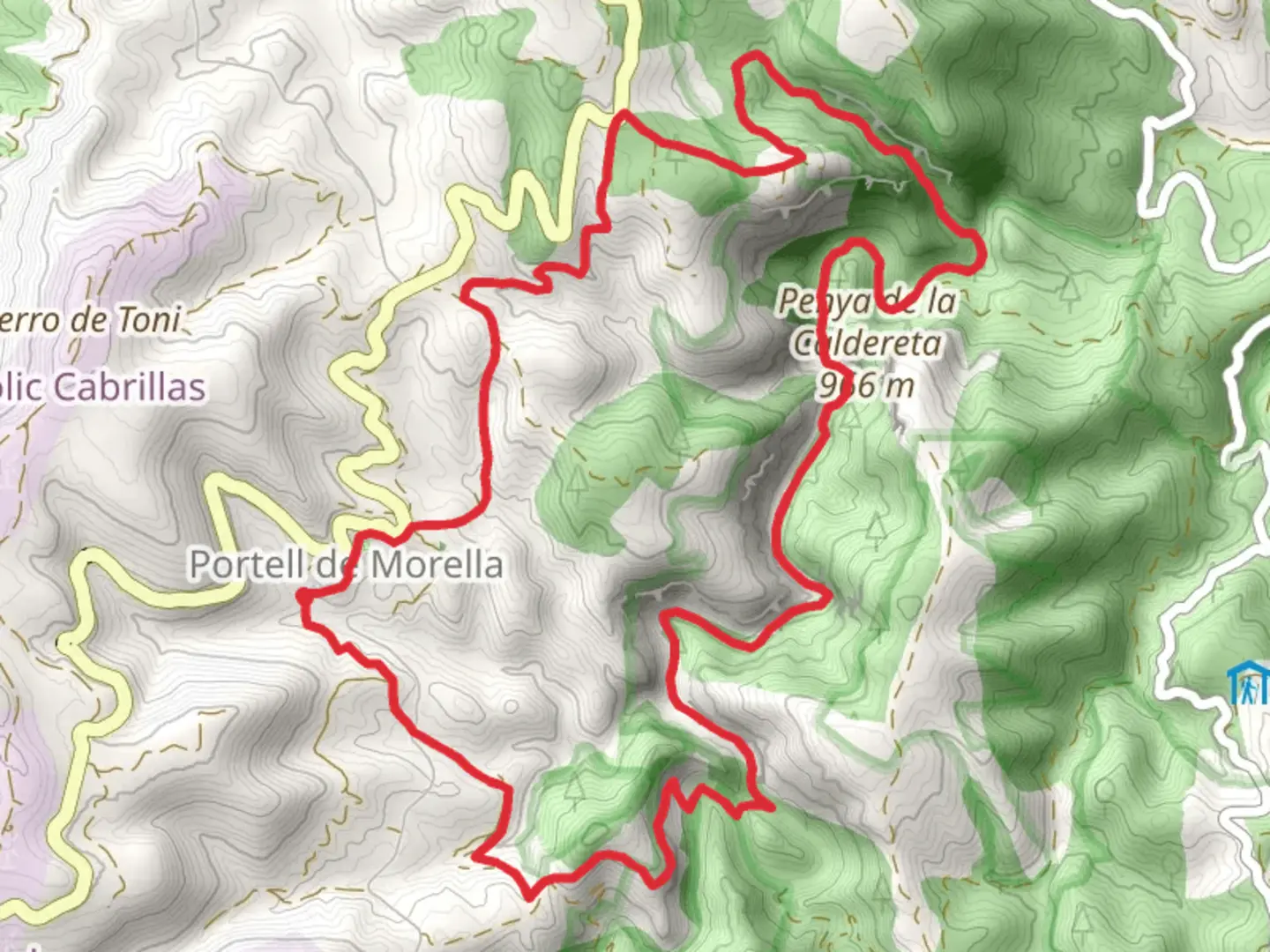 An image depicting the trail Sender de la Rambla Sellumbres PR CV 408 and its surrounding area.
