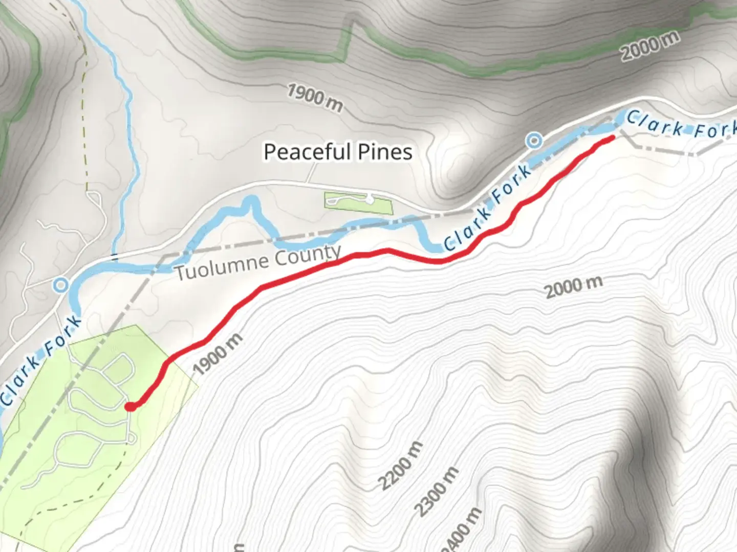 An image depicting the trail Clark Fork Campground Trail and its surrounding area.