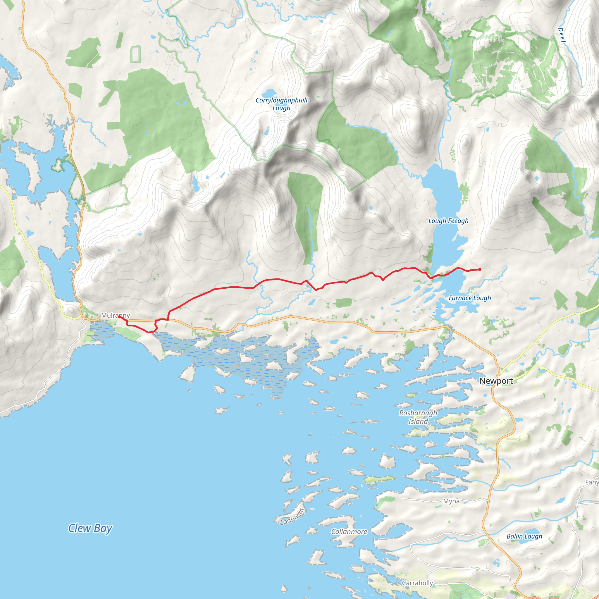 Western Way Mayo - Achill Spur to Mulranny mobile static map
