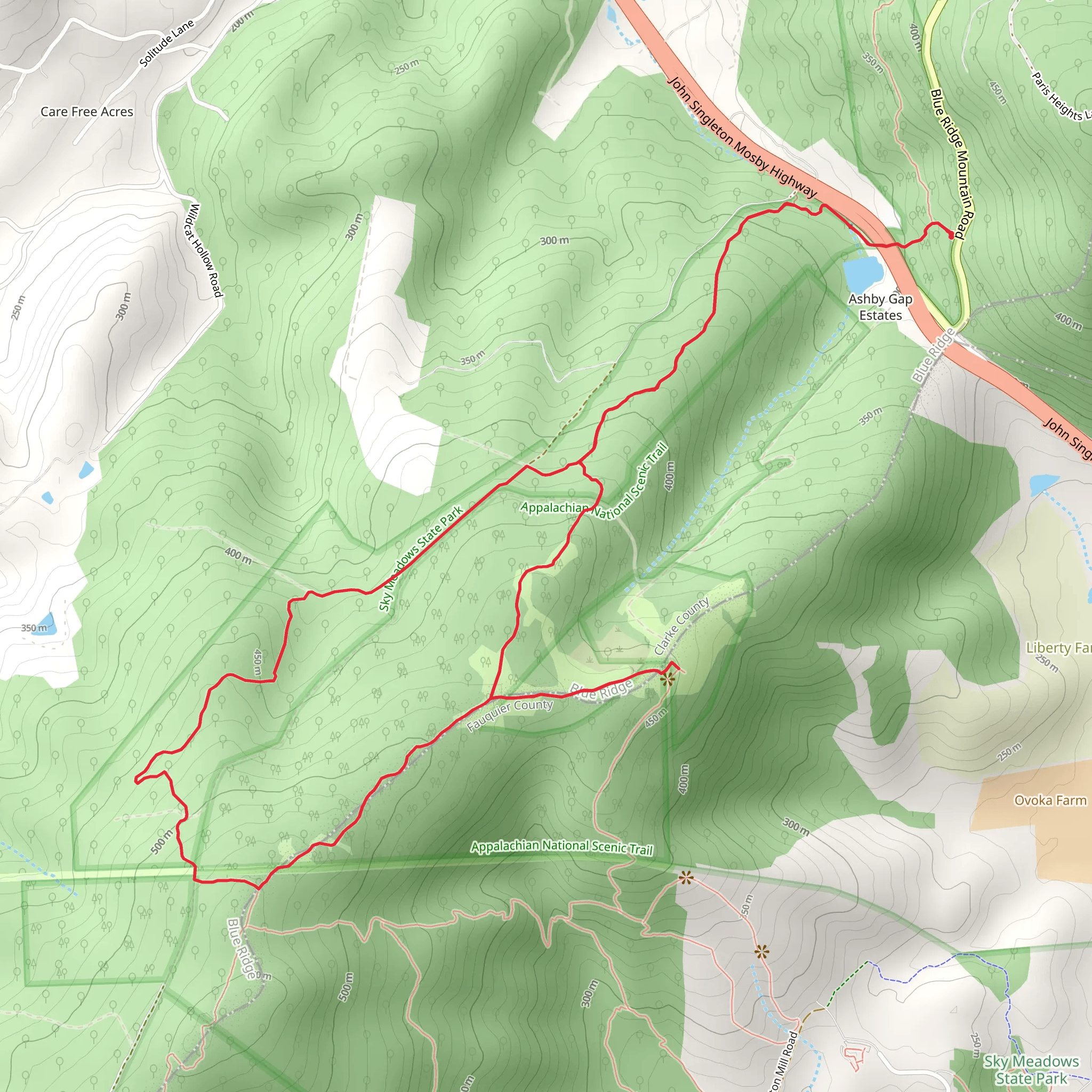 Old Trail and Appalachian Trail Loop mobile static map