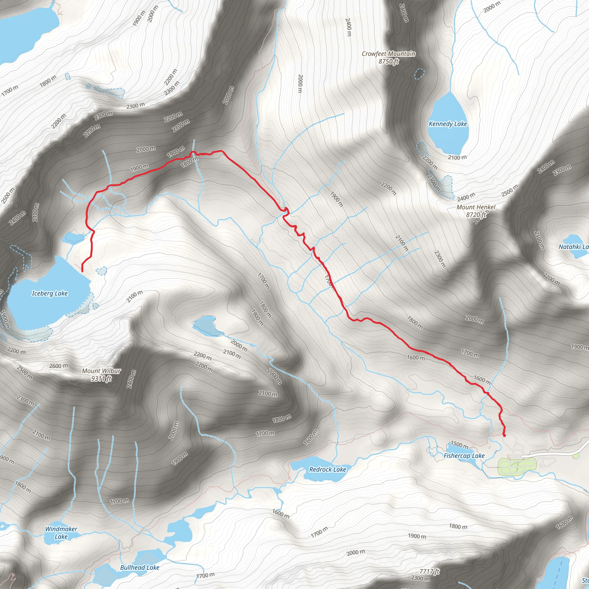 Iceberg Lake via Ptarmigan Trail mobile static map