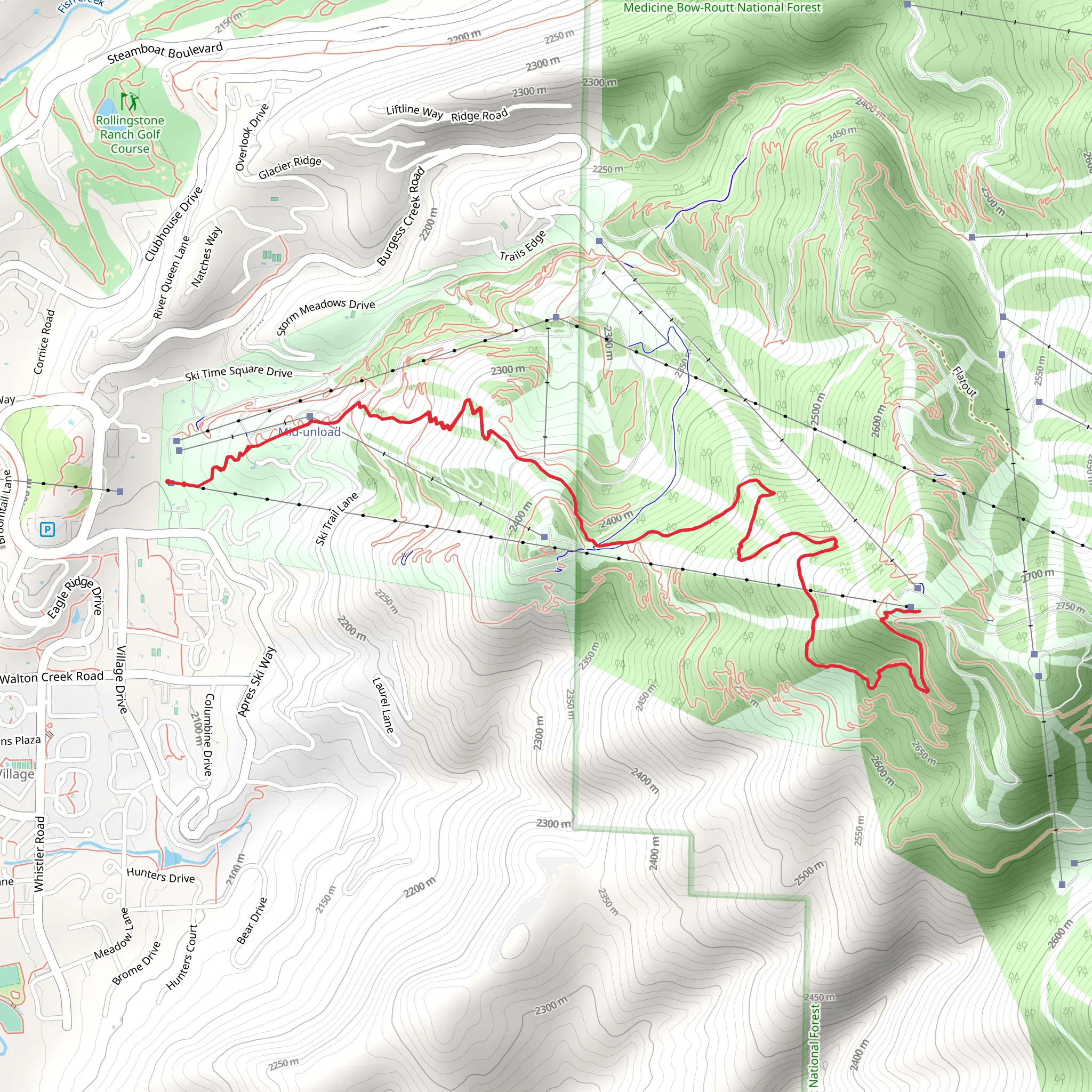 Thunderhead Trail mobile static map