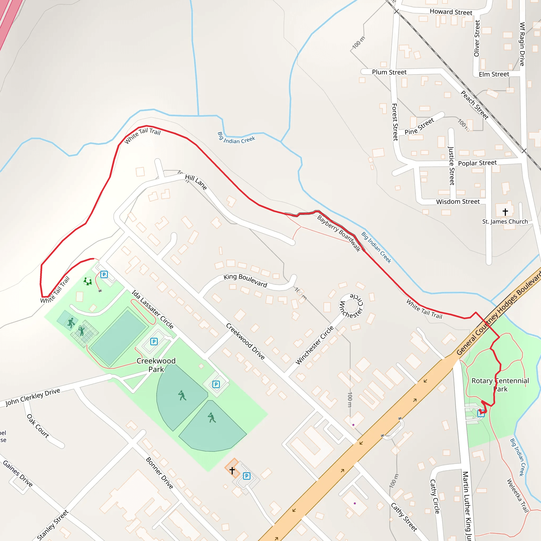 White Tail Trail mobile static map