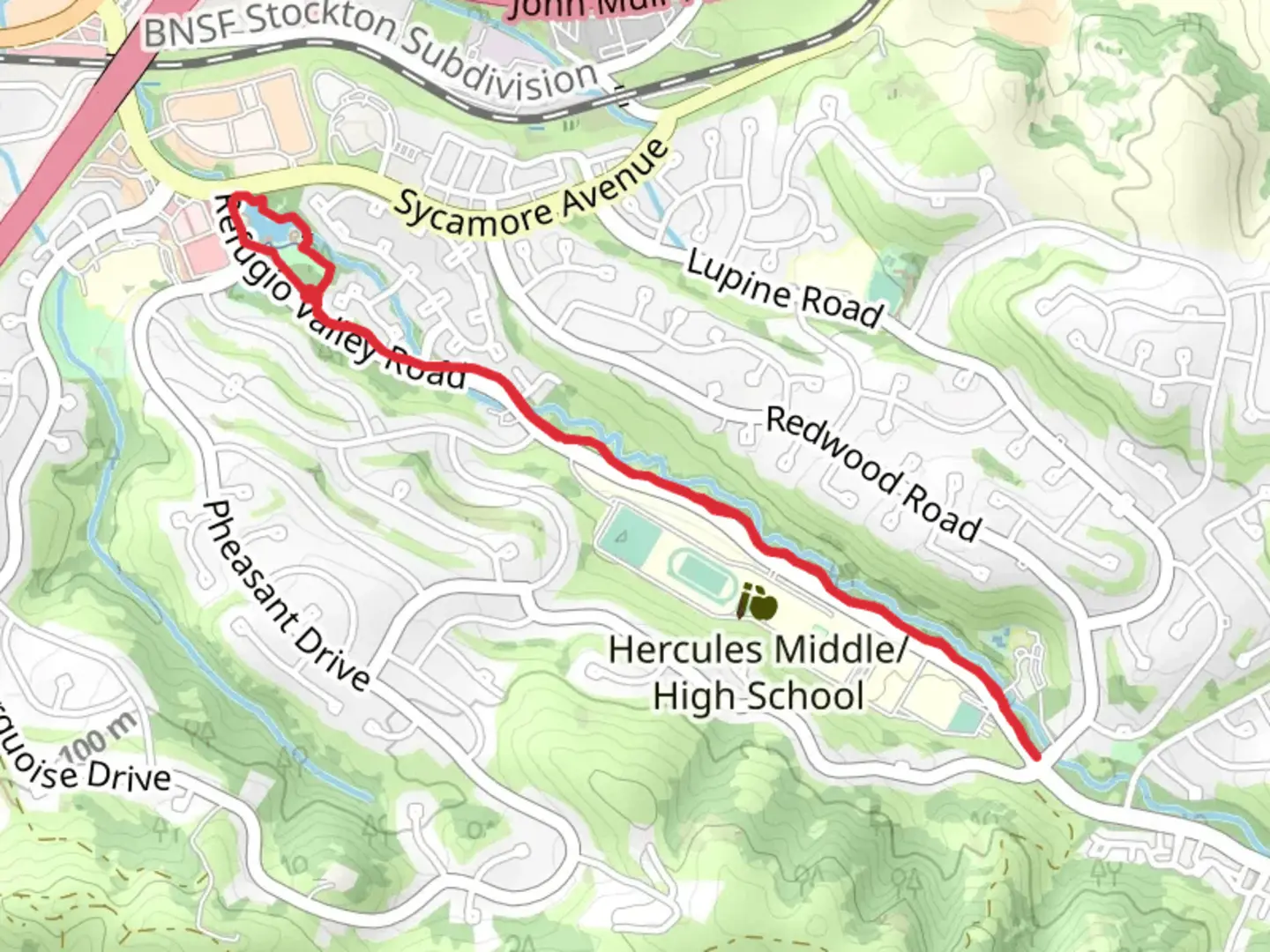 An image depicting the trail Refugio Lake and Creek Walk and its surrounding area.