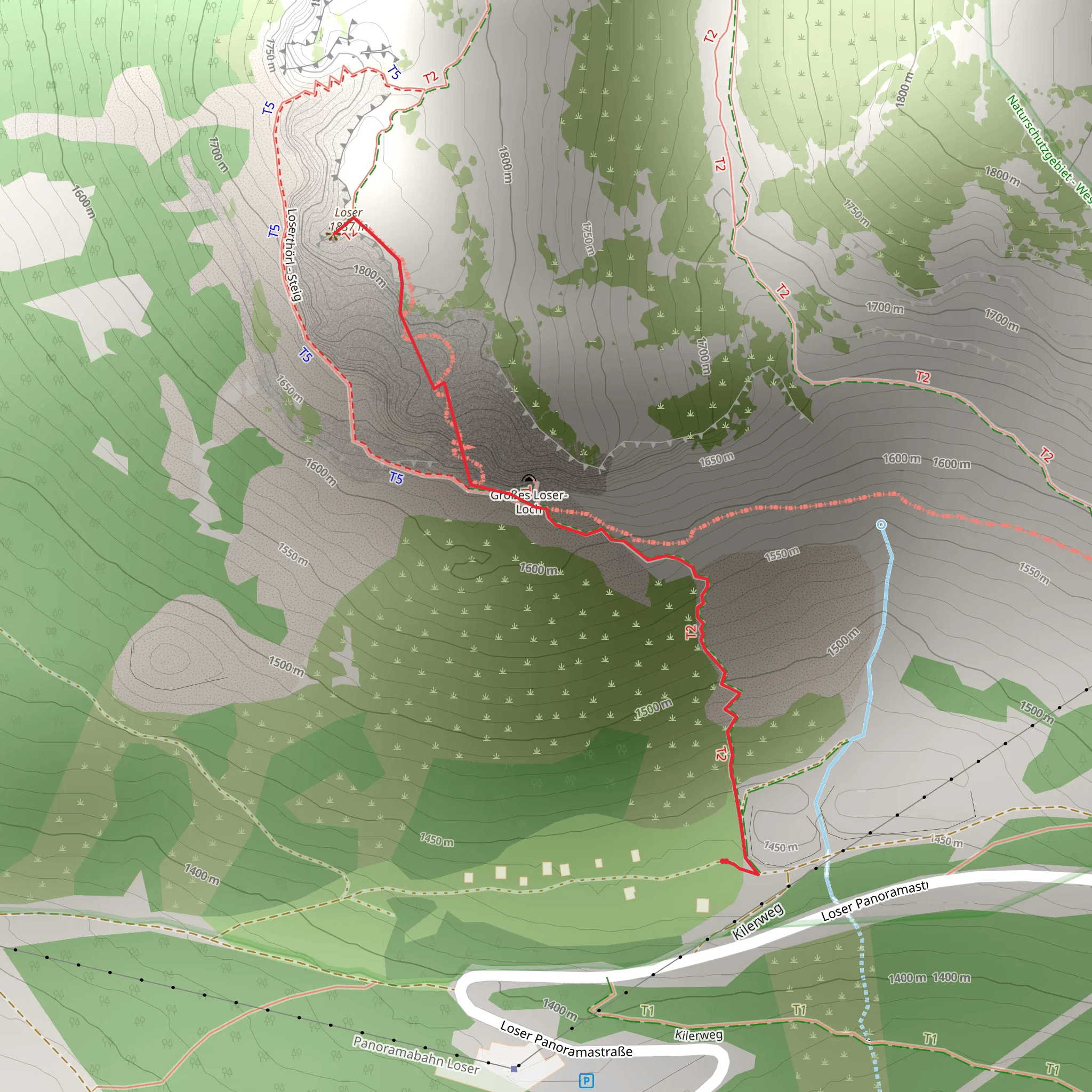 Loser Panorama via Ferrata mobile static map