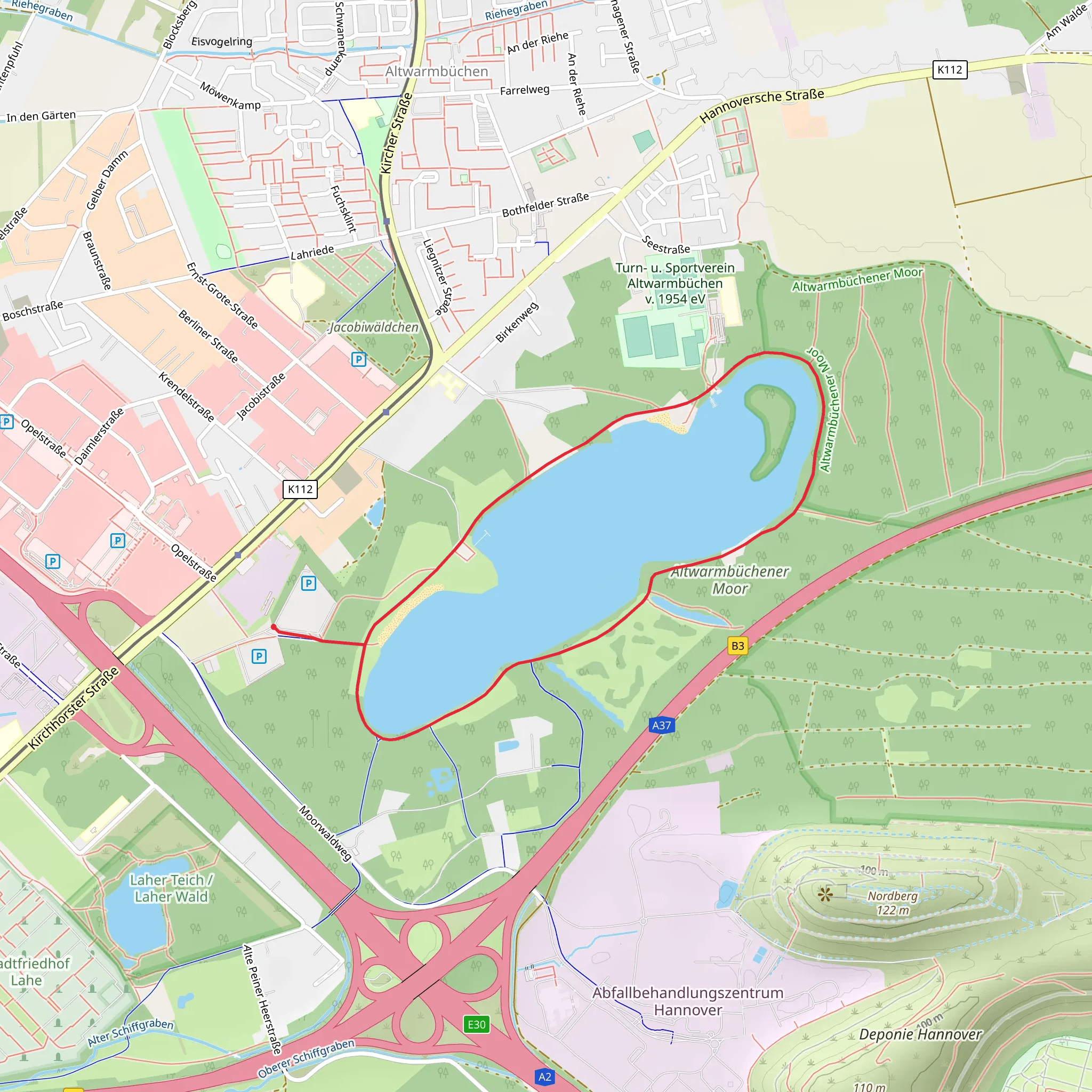 Altwarmbüchener See Loop mobile static map