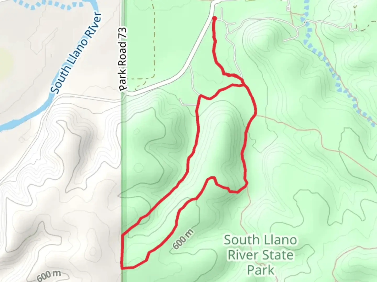 An image depicting the trail Agarita, Mid Canyon and West Canyon Loop Trail and its surrounding area.