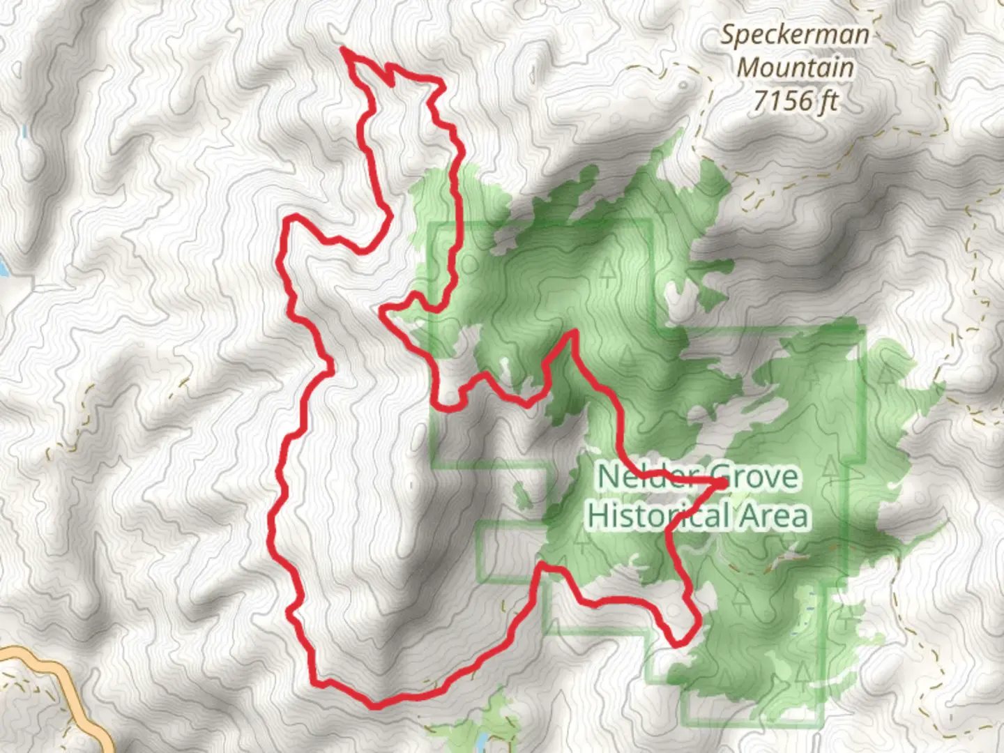 An image depicting the trail Graveyard of the Giants Loop and its surrounding area.