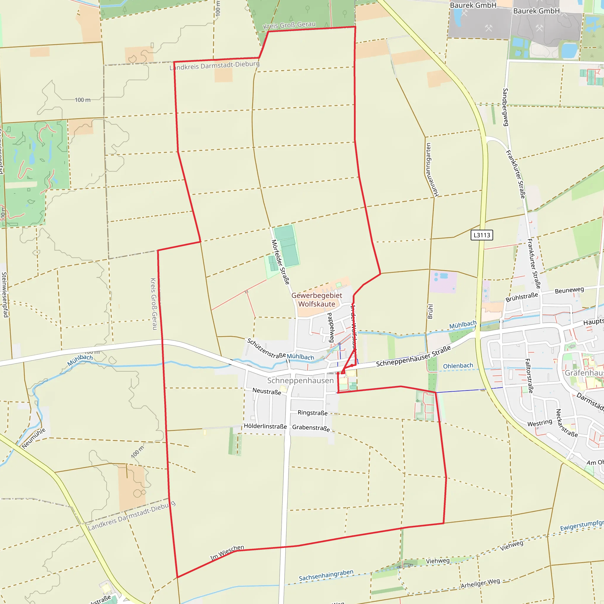 Weiterstaedter Rundwanderwege WRW mobile static map