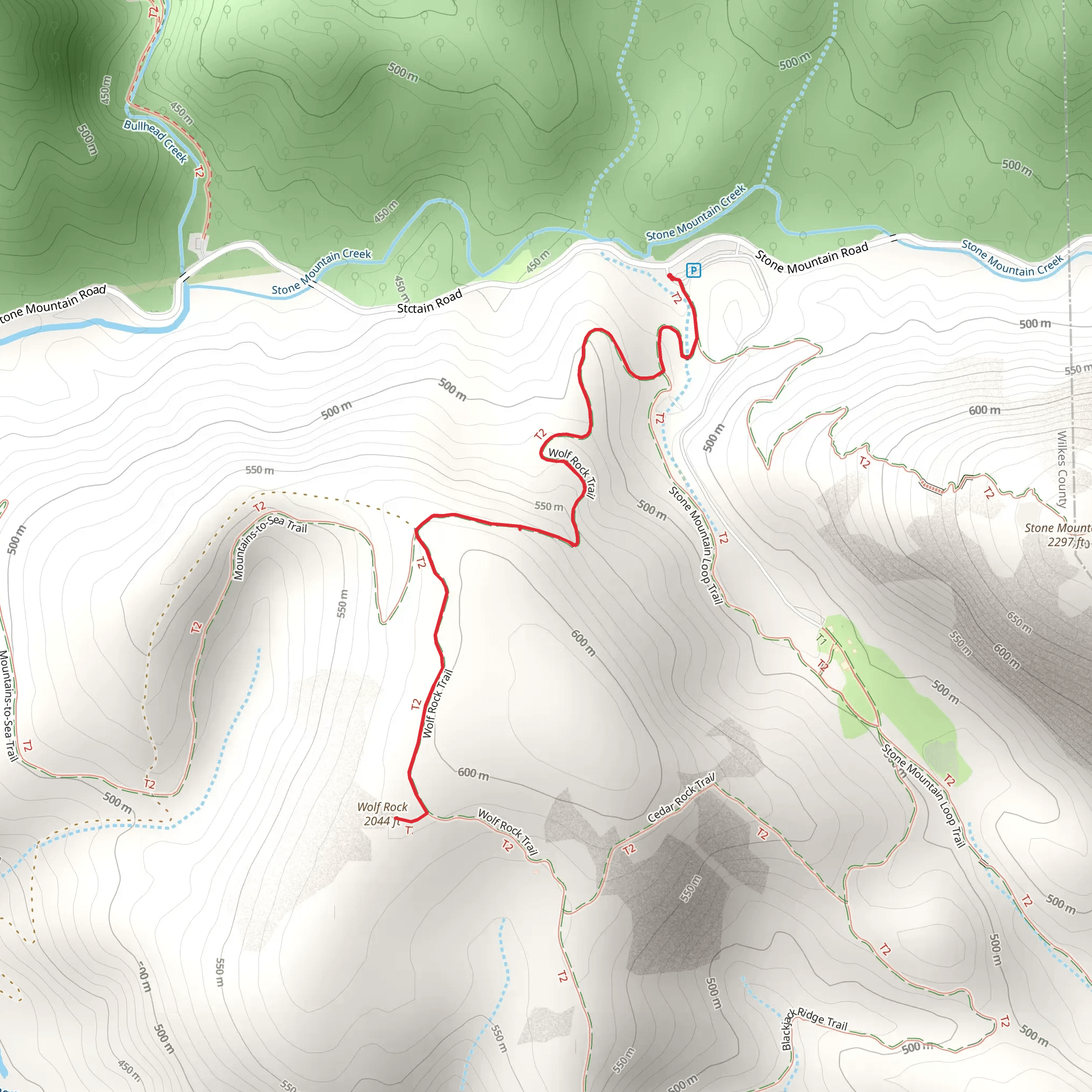 Wolf Rock Trail mobile static map