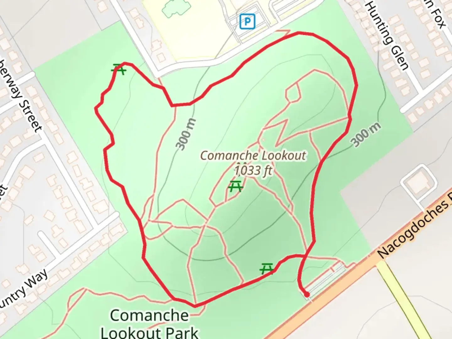 An image depicting the trail Comanche Lookout Park Loop and its surrounding area.