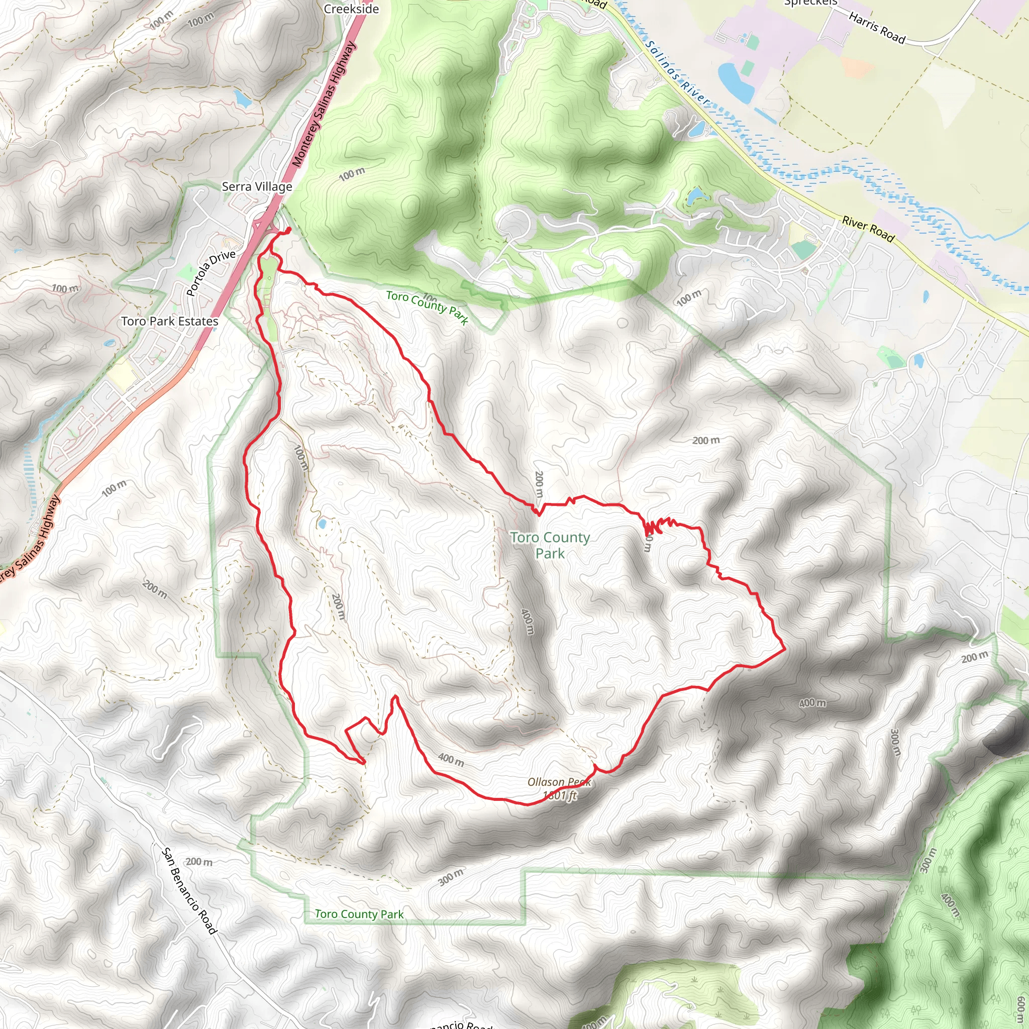 East Toyon Trail and Oilason Peak Loop mobile static map