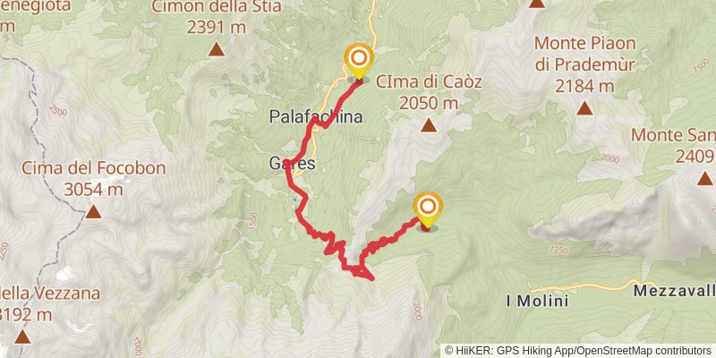 Camino Delle Dolomiti stage 8 Map