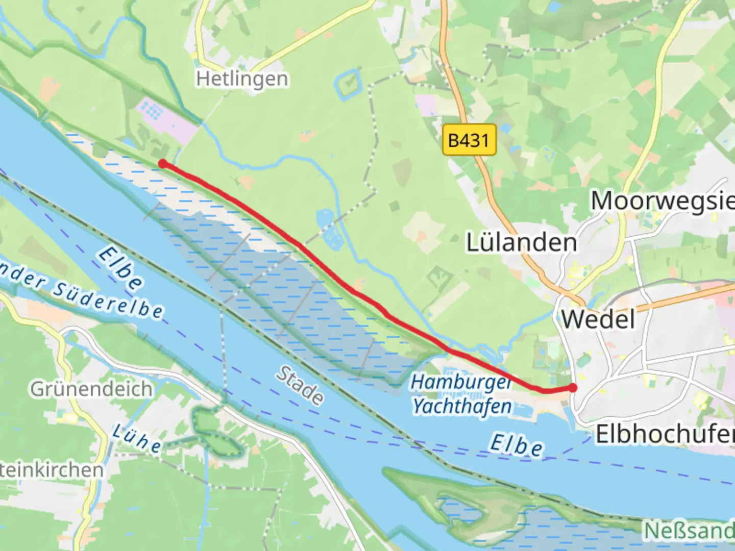 An image depicting the trail Planerenlehrpfad Wedel and its surrounding area.