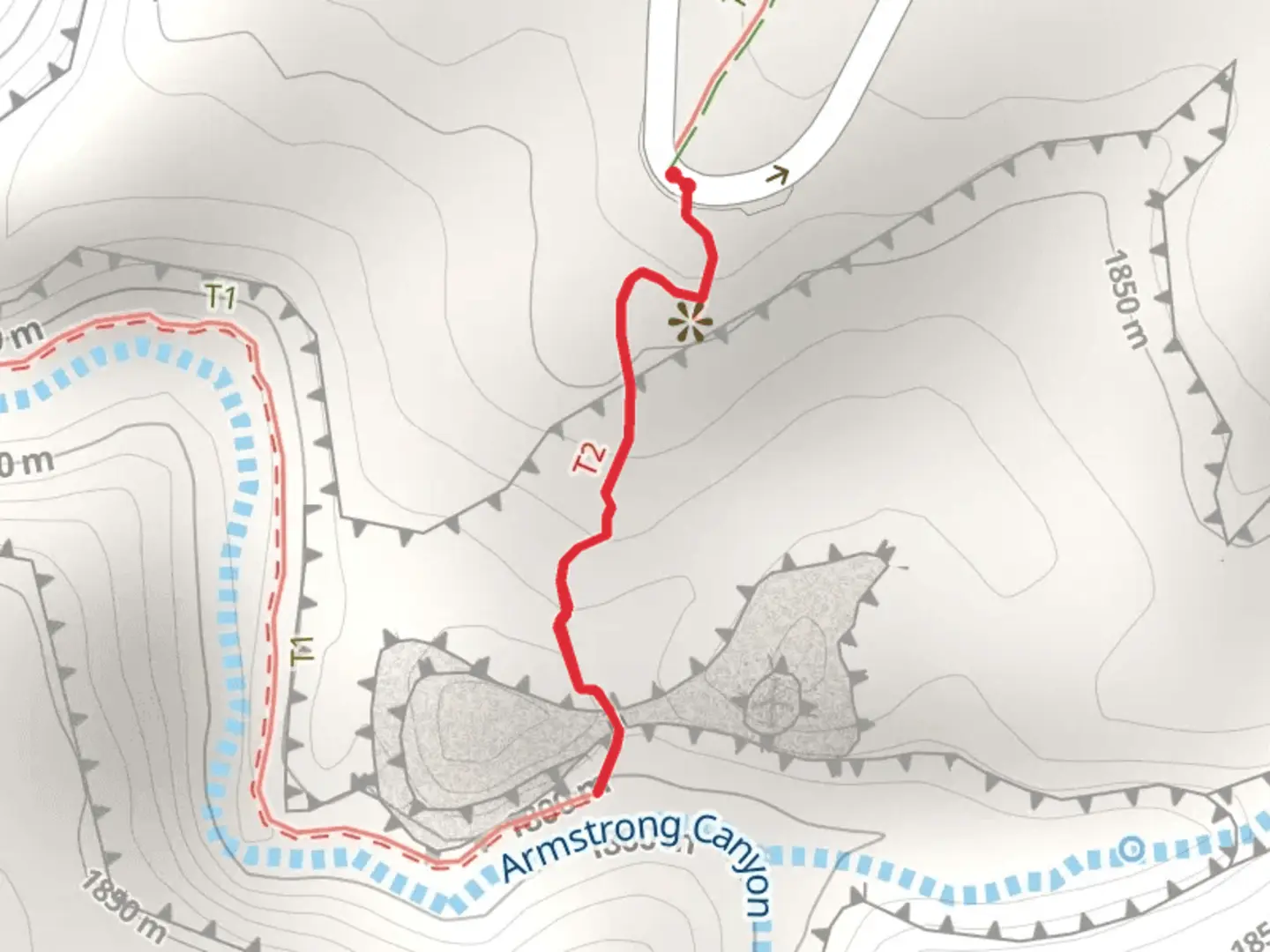 An image depicting the trail Natural Bridges National Park Road and its surrounding area.