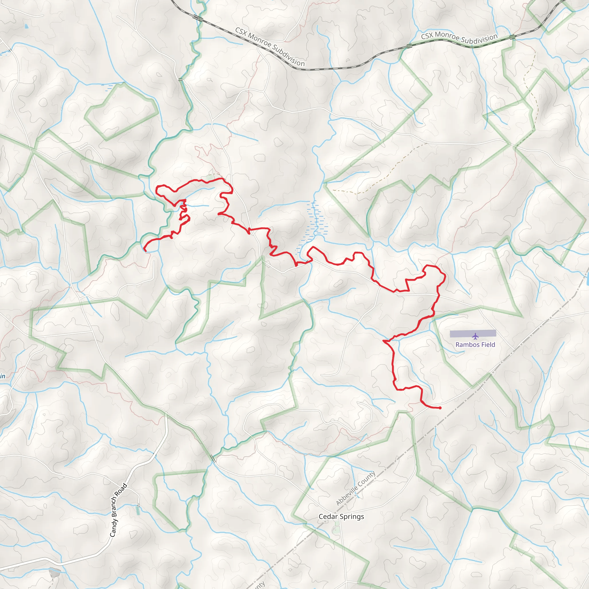 Little Muckaway Creek and Long Cane Creek mobile static map