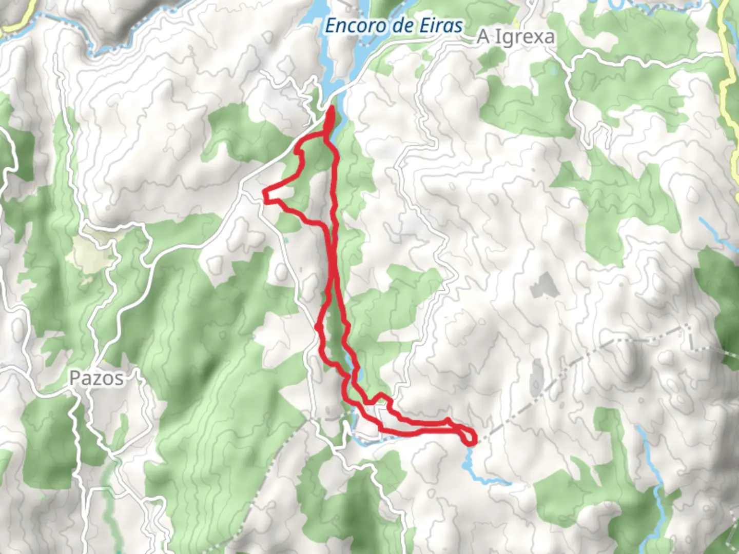 An image depicting the trail Senda da Fraga do Barragán PR G 164 and its surrounding area.