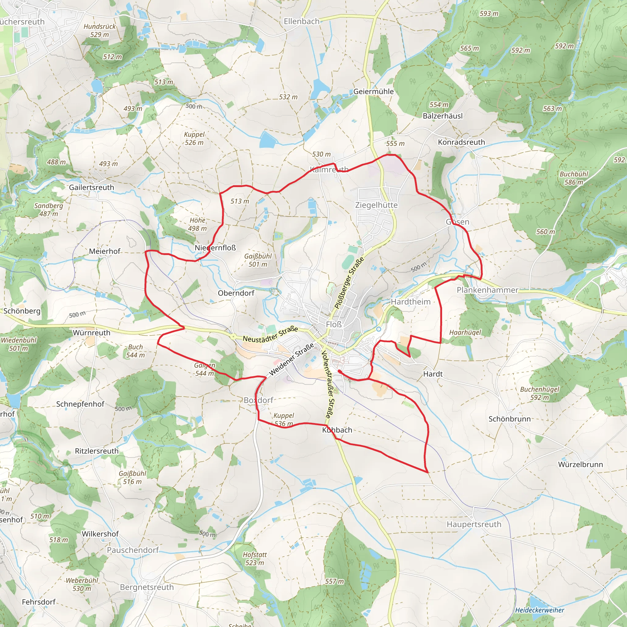 Rundwanderweg Floss mobile static map
