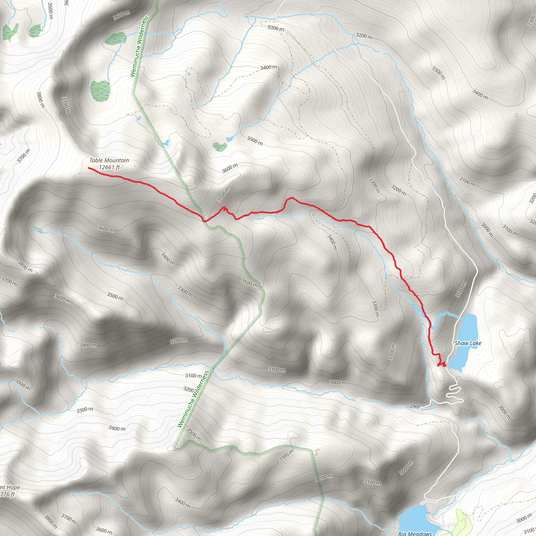 Kitty Creek Trail mobile static map
