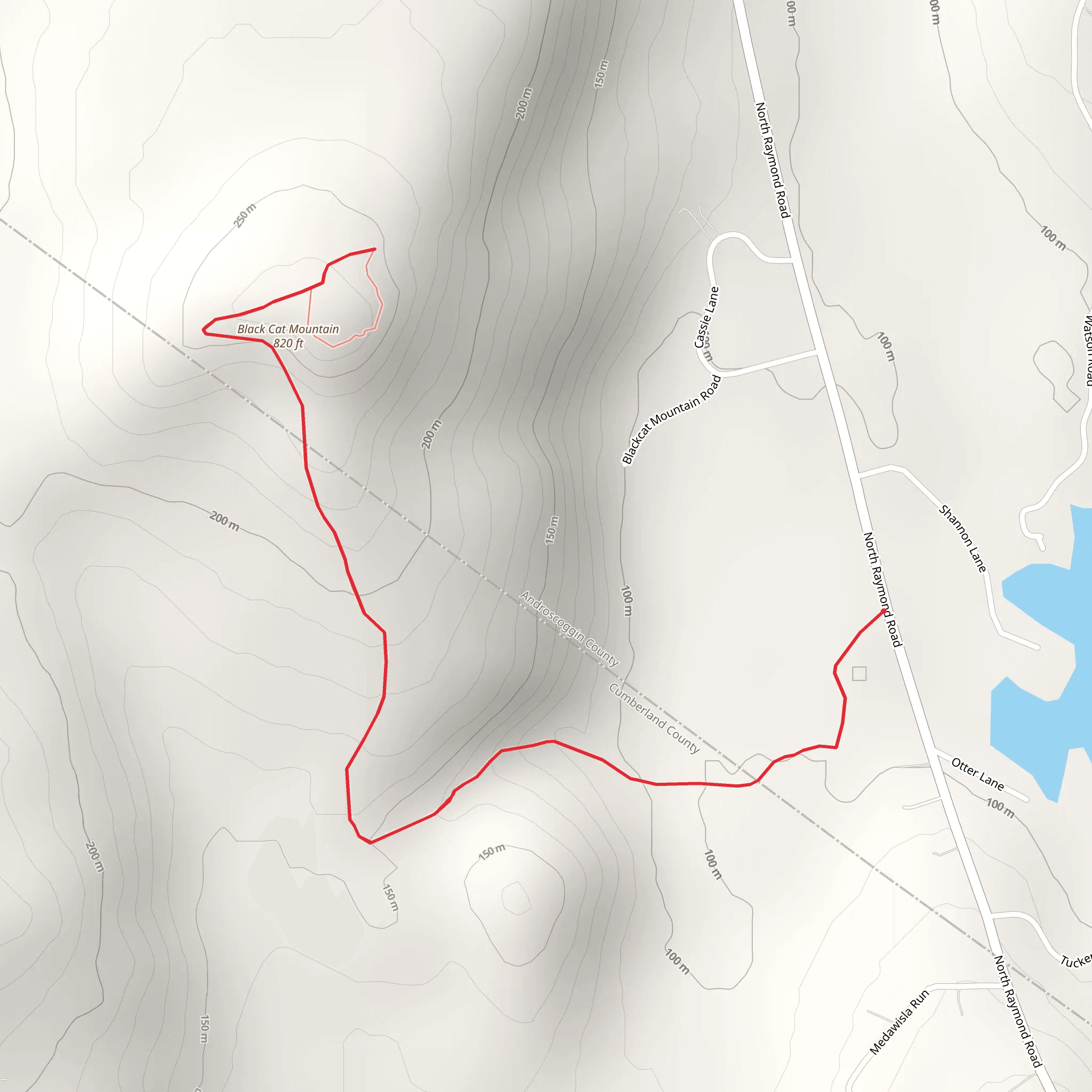Black Cat Mountain Trail from North Raymond Road mobile static map