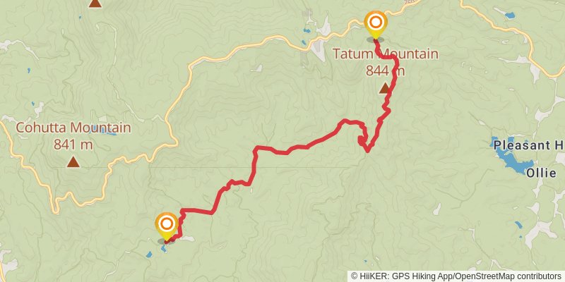 Pinhoti Trail - Georgia stage 11 Map