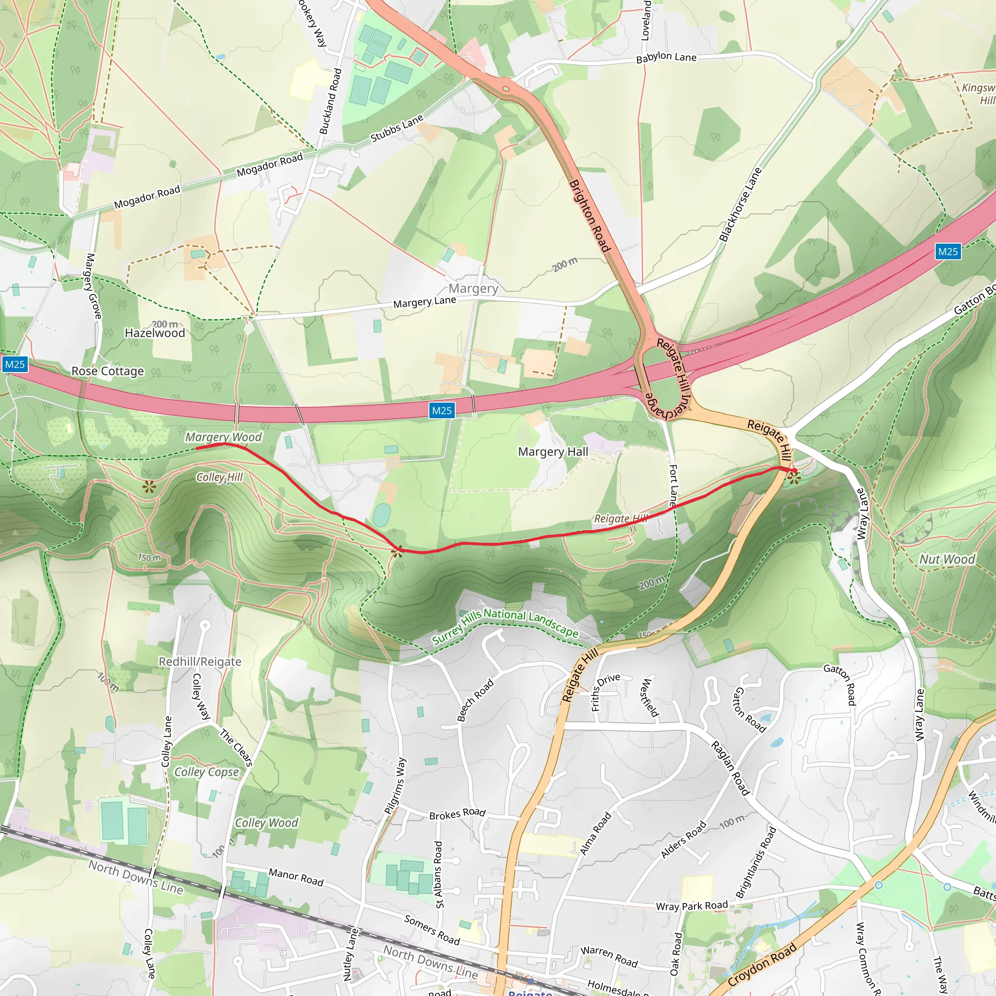 Colley Hill mobile static map